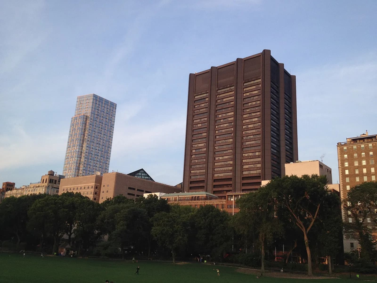 Mount Sinai Medical Center buildings viewed from Central Park in New York.