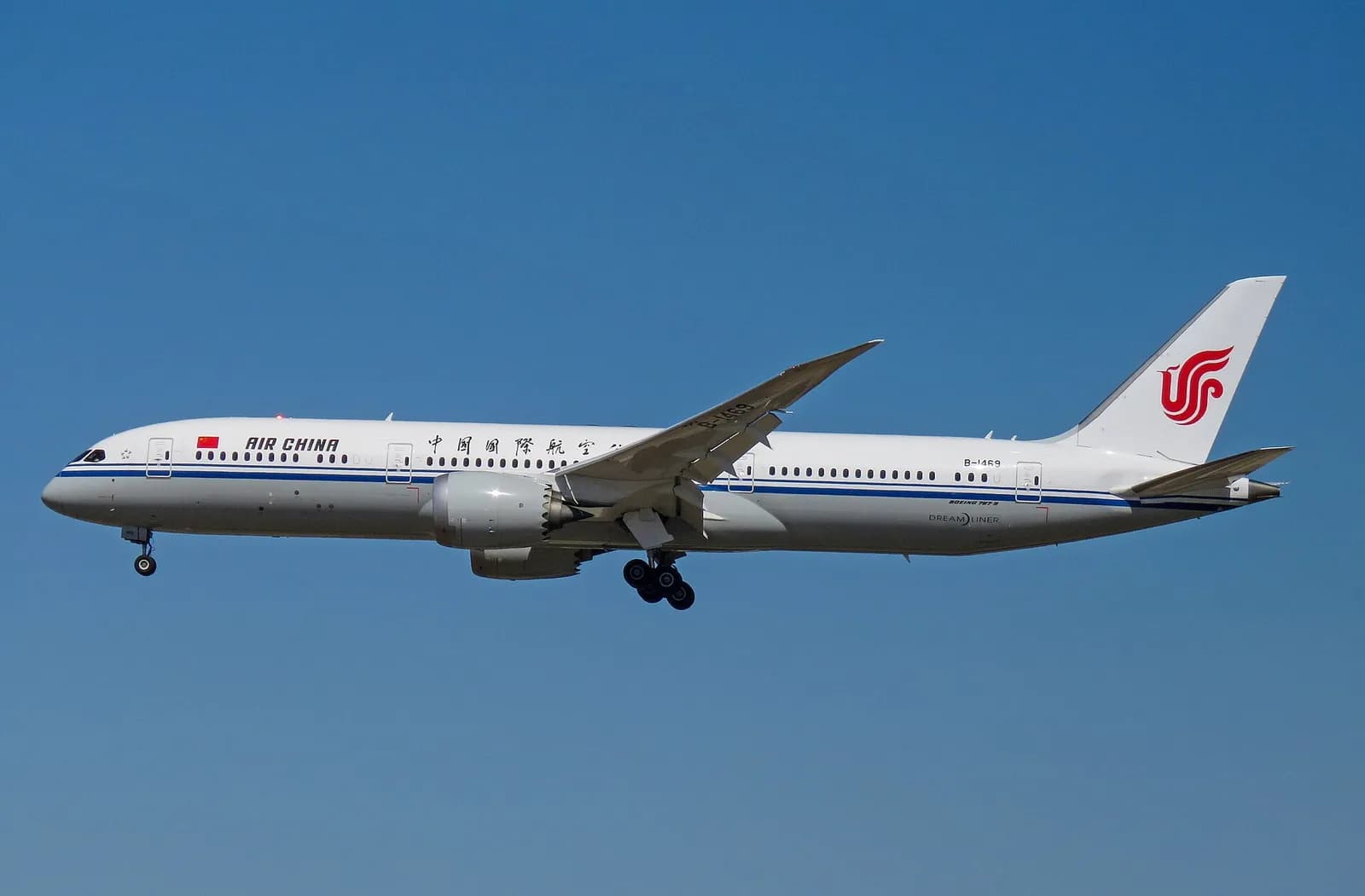 Air China Boeing 787-9 aircraft at Beijing Capital International Airport.