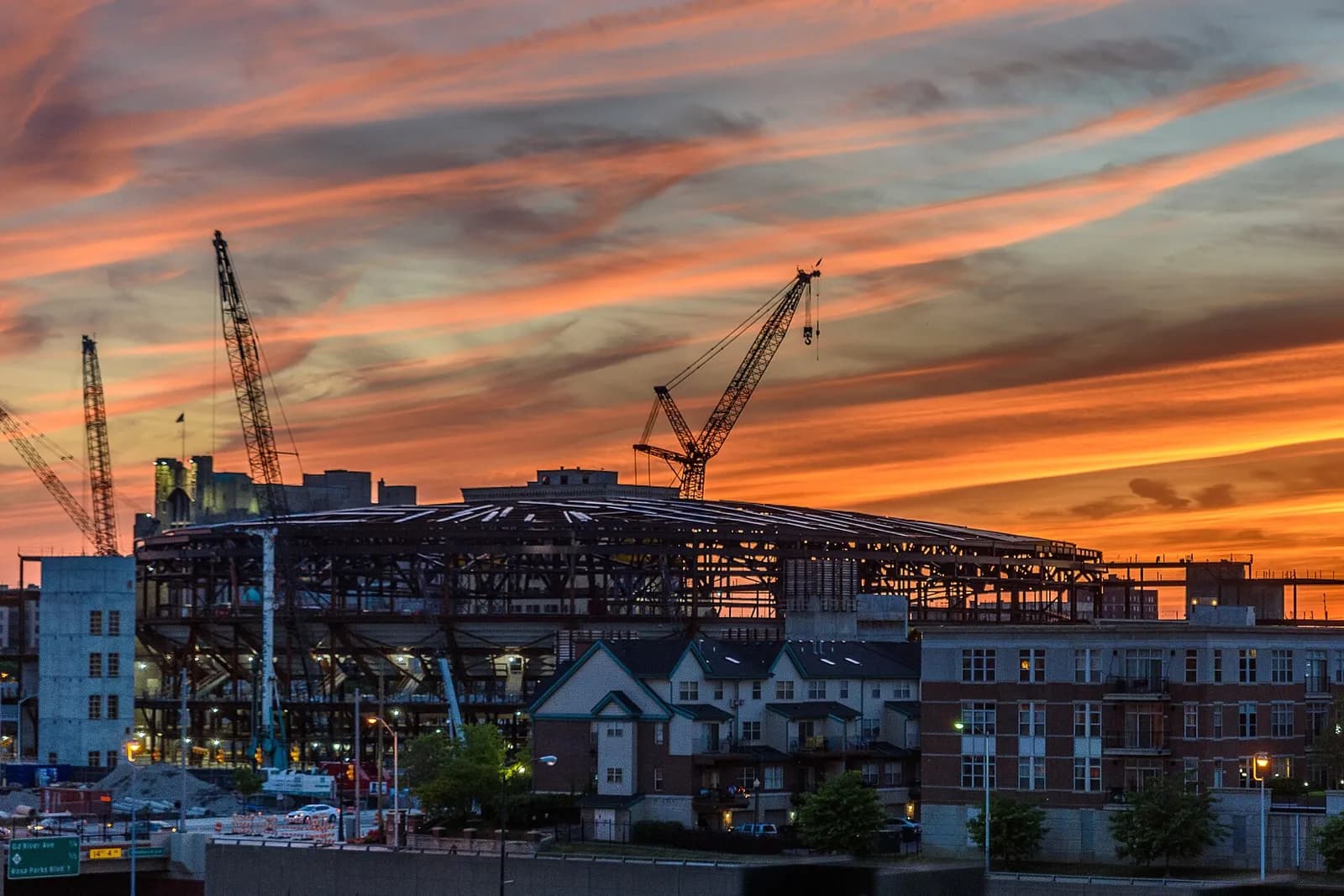 Little Caesars Arena under construction in Detroit