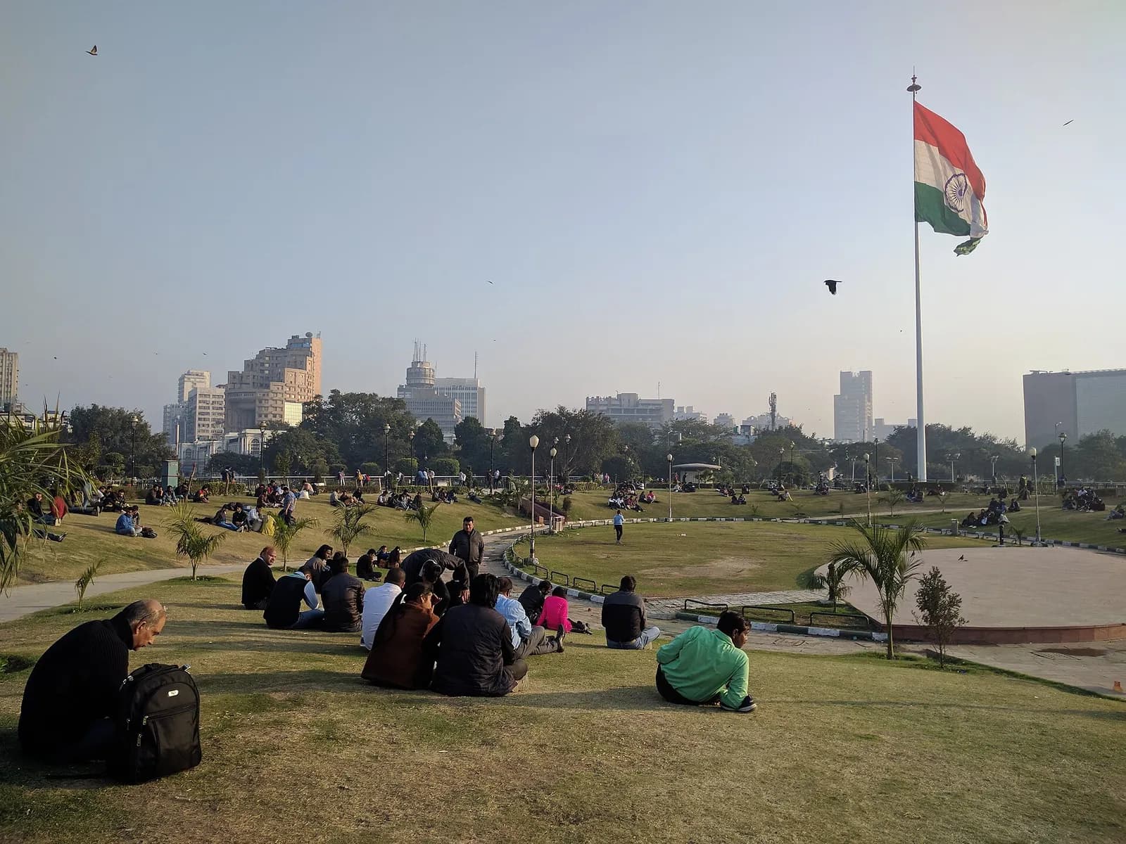 View of Central Park in Connaught Place, New Delhi.