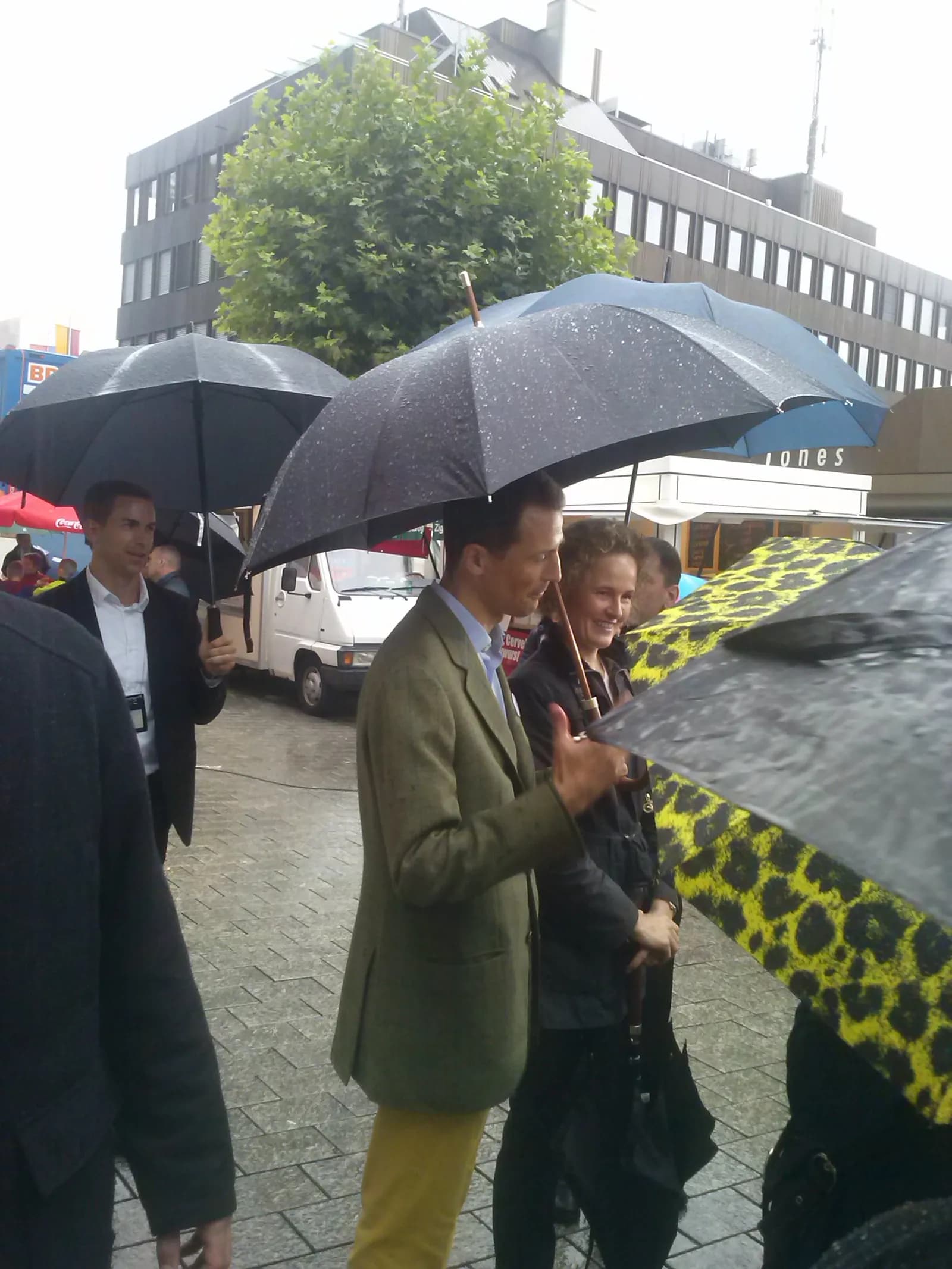 Hereditary Prince Alois and Hereditary Princess Sophie meet people during Liechtenstein’s National Day celebrations in Vaduz.