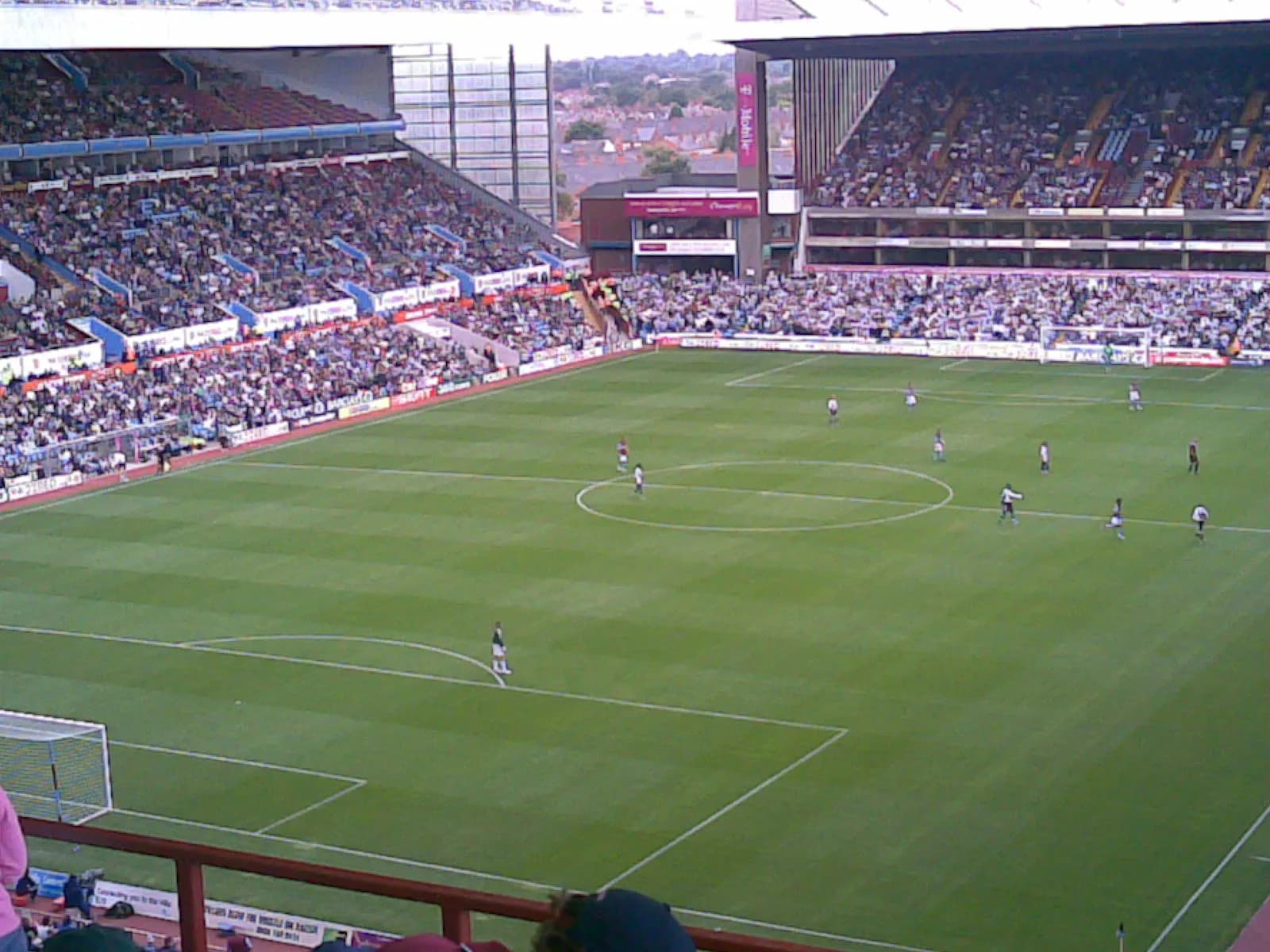 View of the Holte End at Villa Park football stadium in Birmingham.