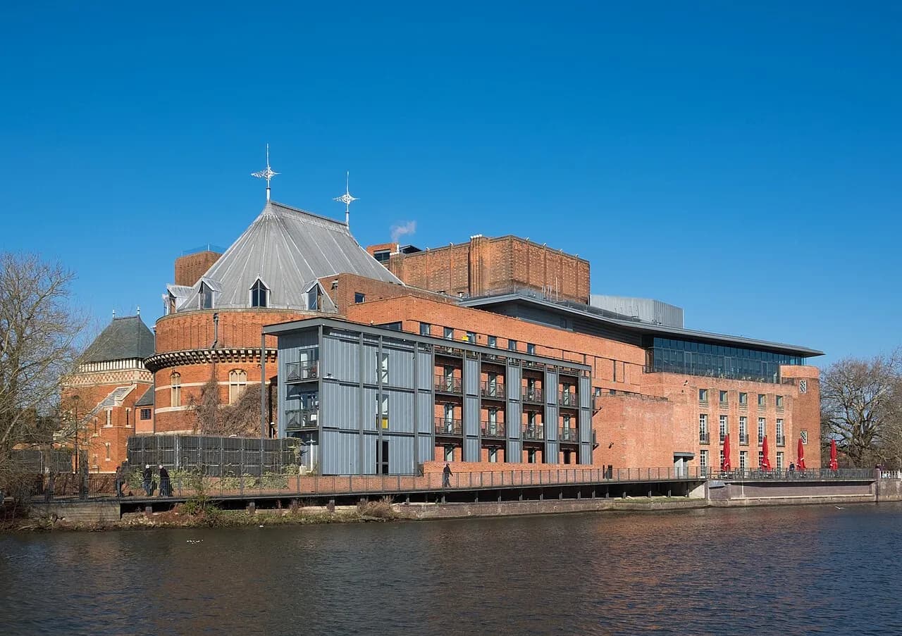 Exterior of the Royal Shakespeare Theatre and adjoining Swan Theatre in Stratford-upon-Avon