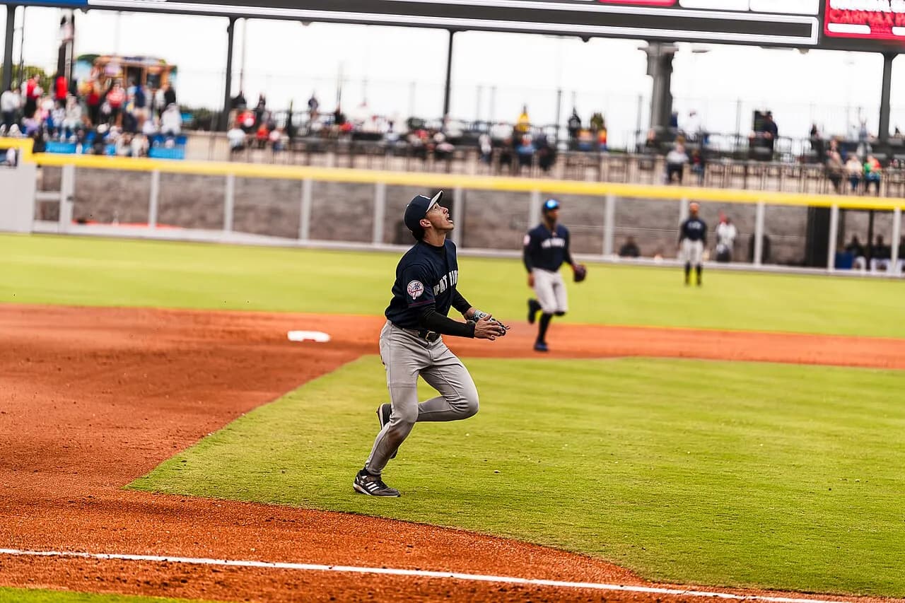 George Lombard Jr. playing baseball for the Somerset Patriots in April 2026