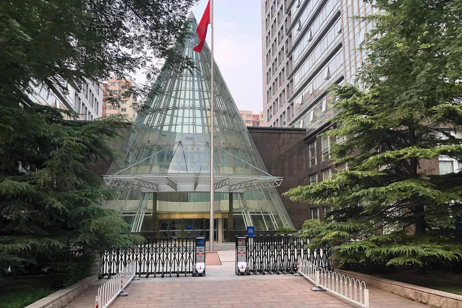 The entrance gate at the National Bureau of Statistics of China’s main office in Beijing.
