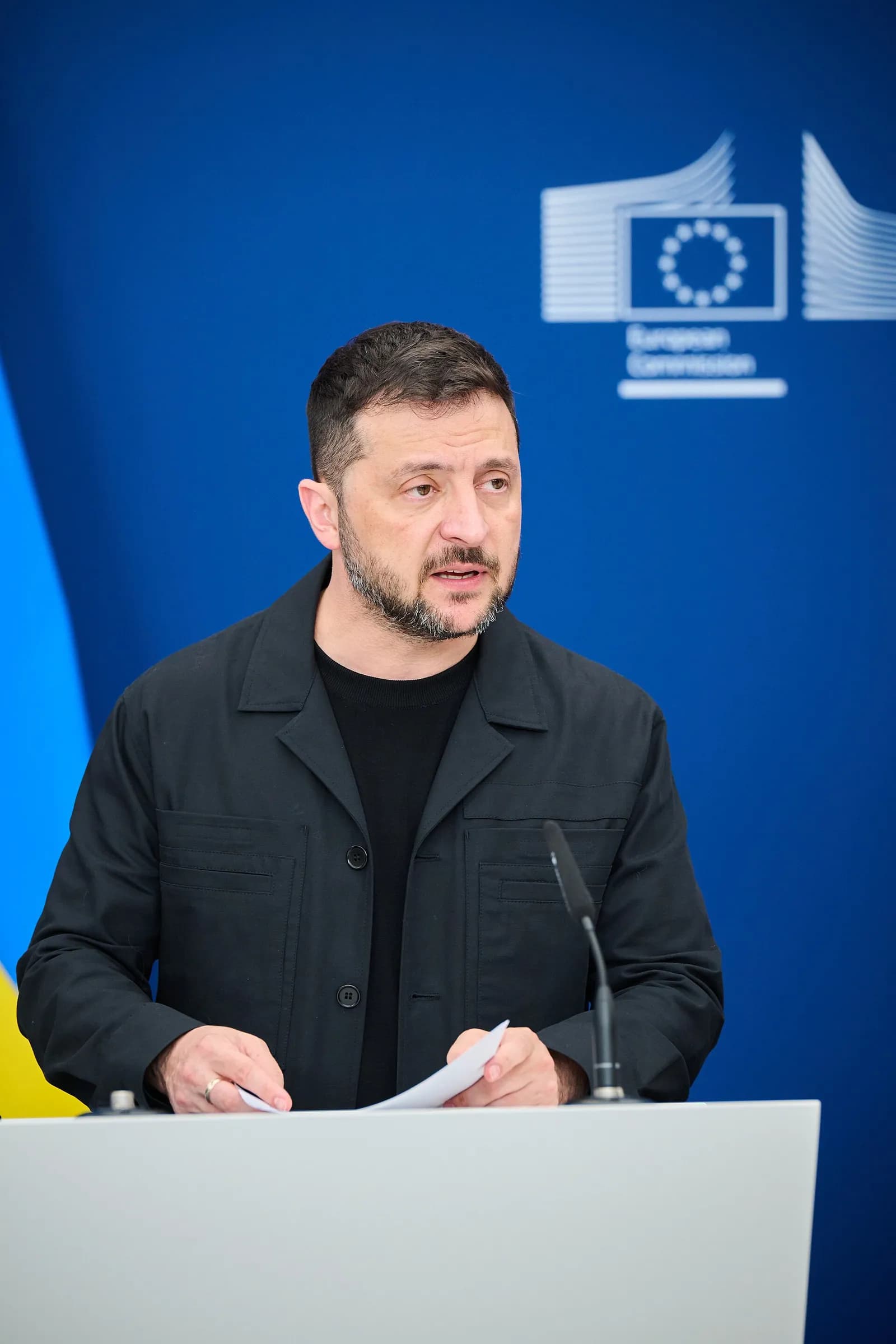 Ukrainian President Volodymyr Zelenskyy during his visit to the European Commission in Brussels.