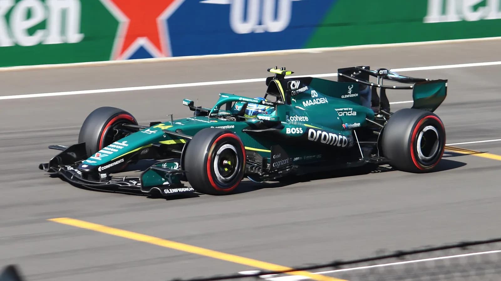 Fernando Alonso's Aston Martin Formula 1 car during qualifying for the 2026 Chinese Grand Prix