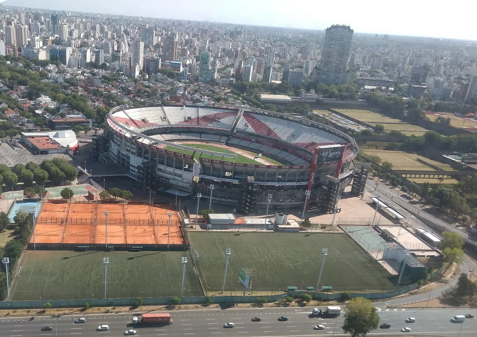 Aerial view of Estadio Monumental in Buenos Aires.