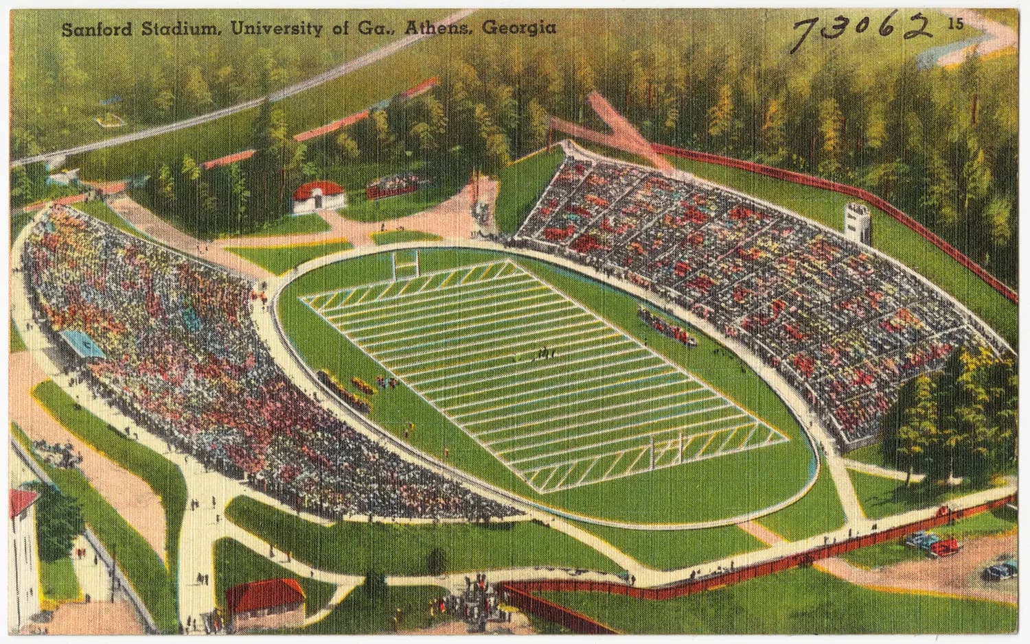Historical view of Sanford Stadium in Athens, Georgia.