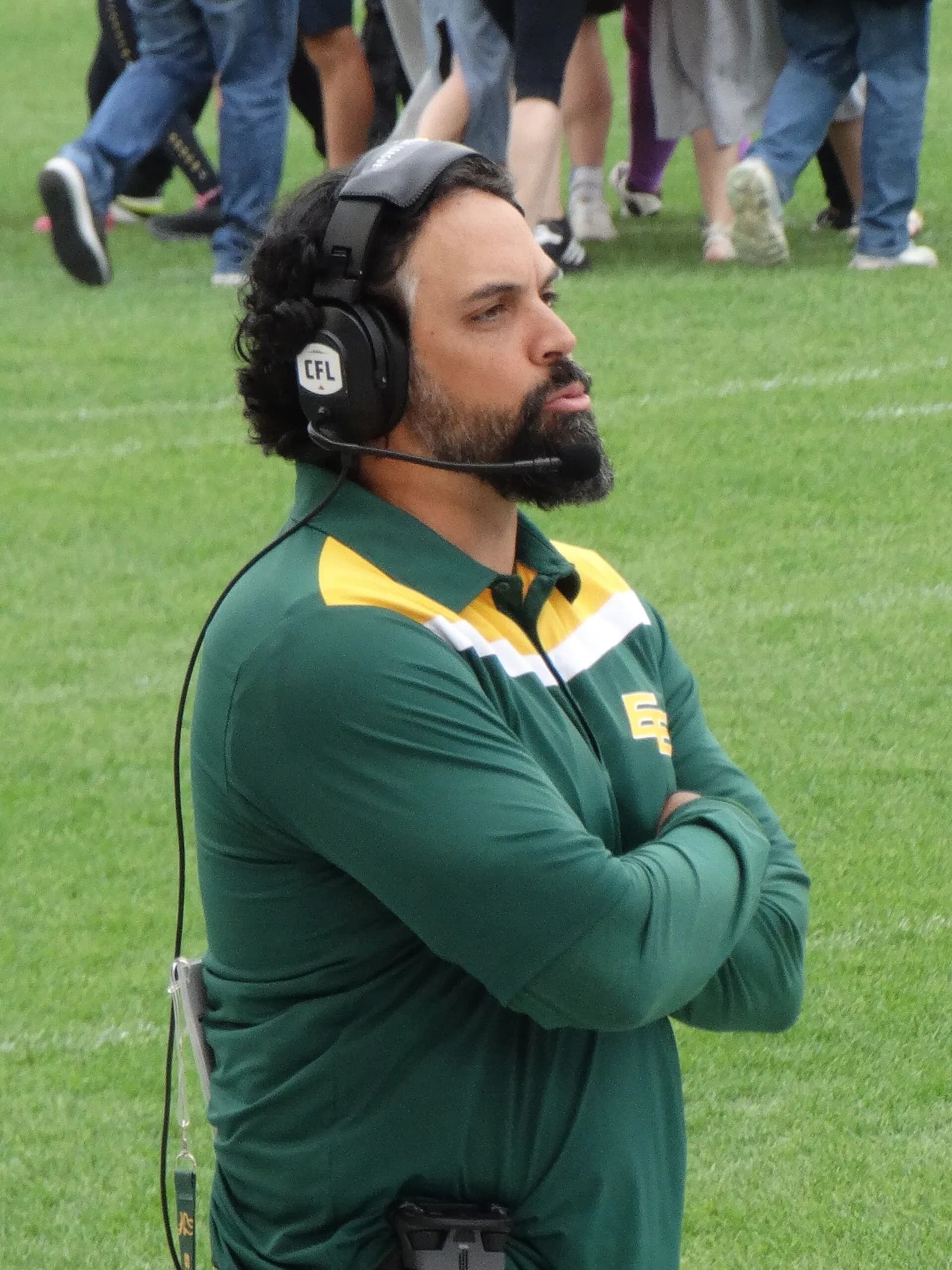 Edmonton Elks head coach Mark Kilam on the sideline.