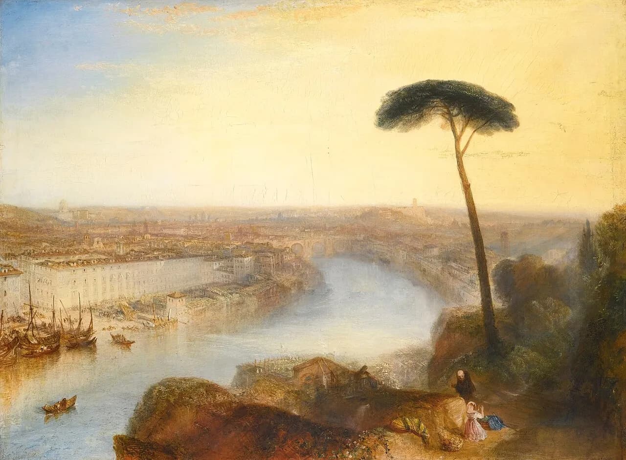 Turner’s painting Rome, From Mount Aventine, showing the Tiber and the city in warm light