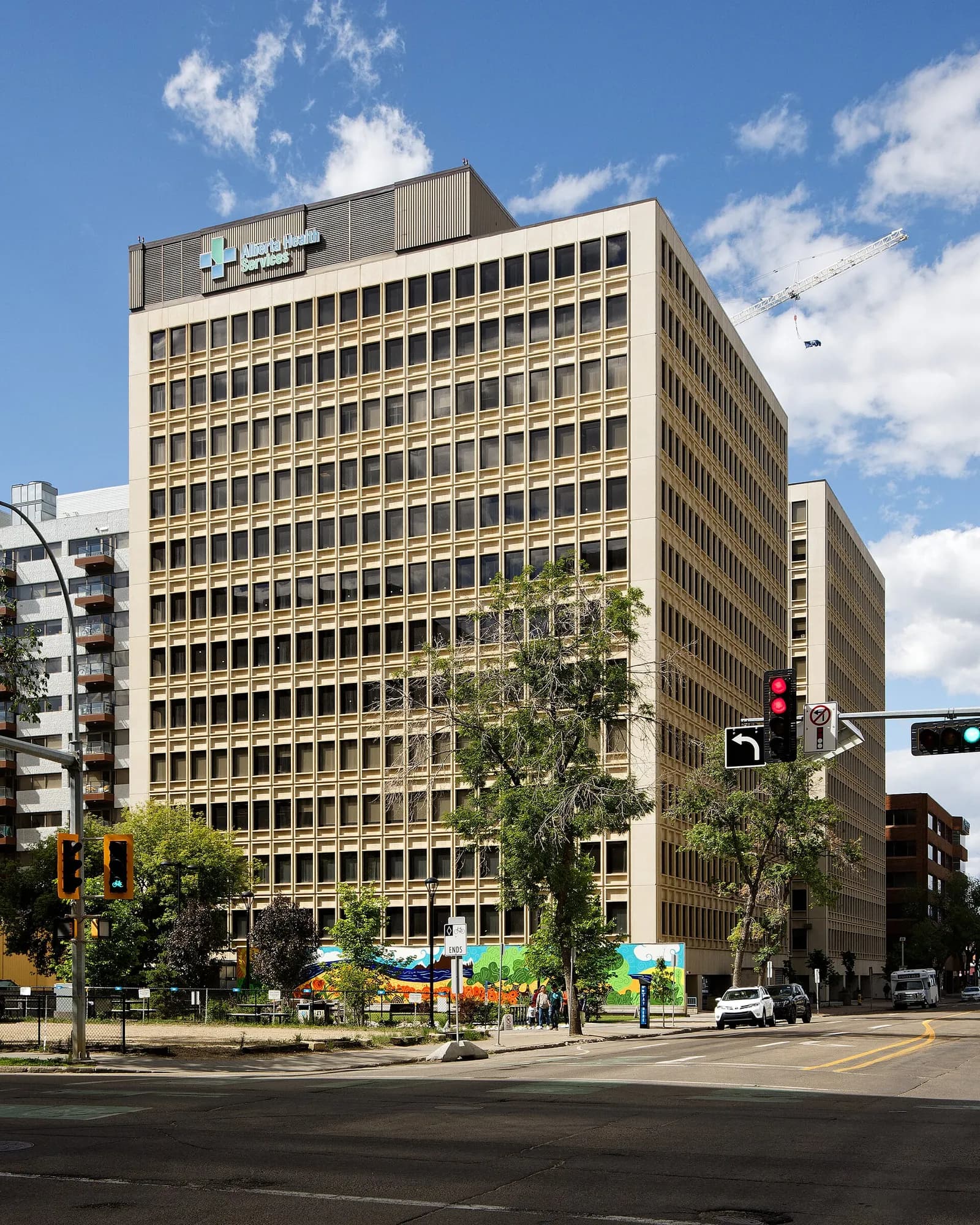 Alberta Health Services building at 107 St NW in Edmonton.