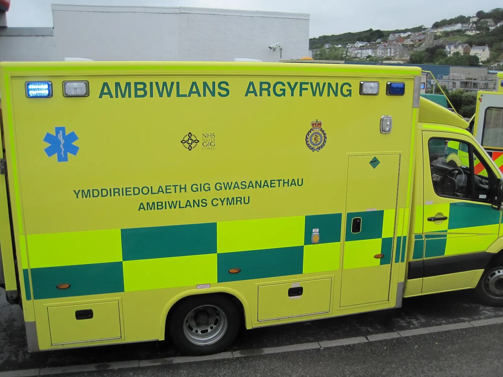 Welsh Ambulance Service Mercedes-Benz Sprinter ambulance in Fishguard, Wales.