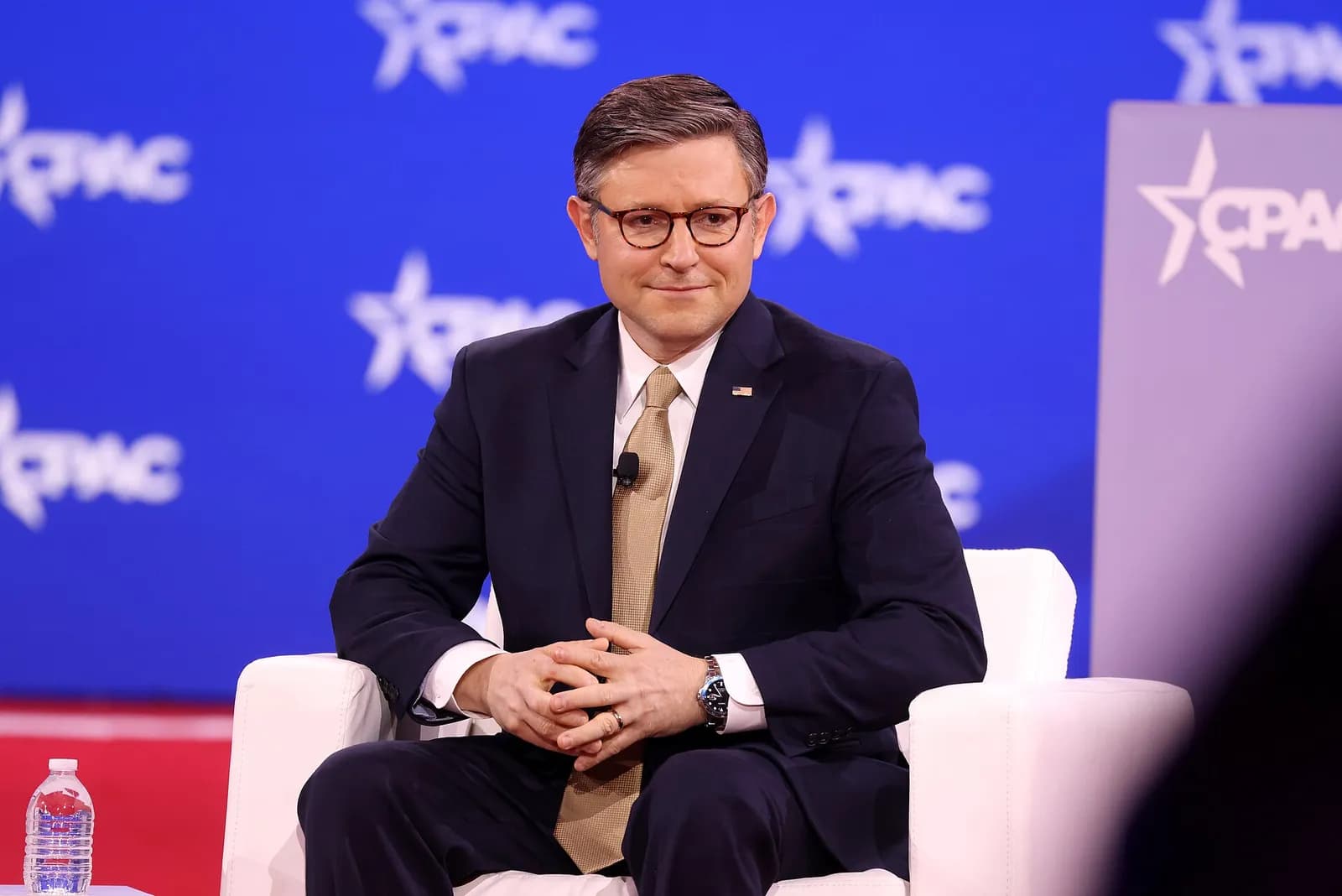 Mike Johnson speaks at the 2025 Conservative Political Action Conference.