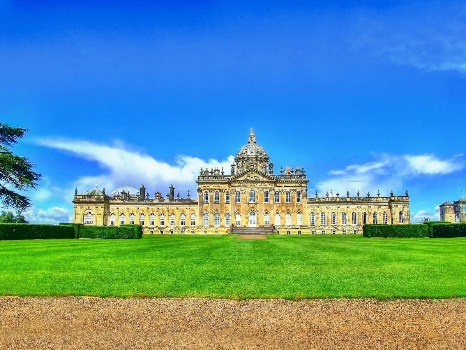 Castle Howard and its grounds in Yorkshire on a sunny day