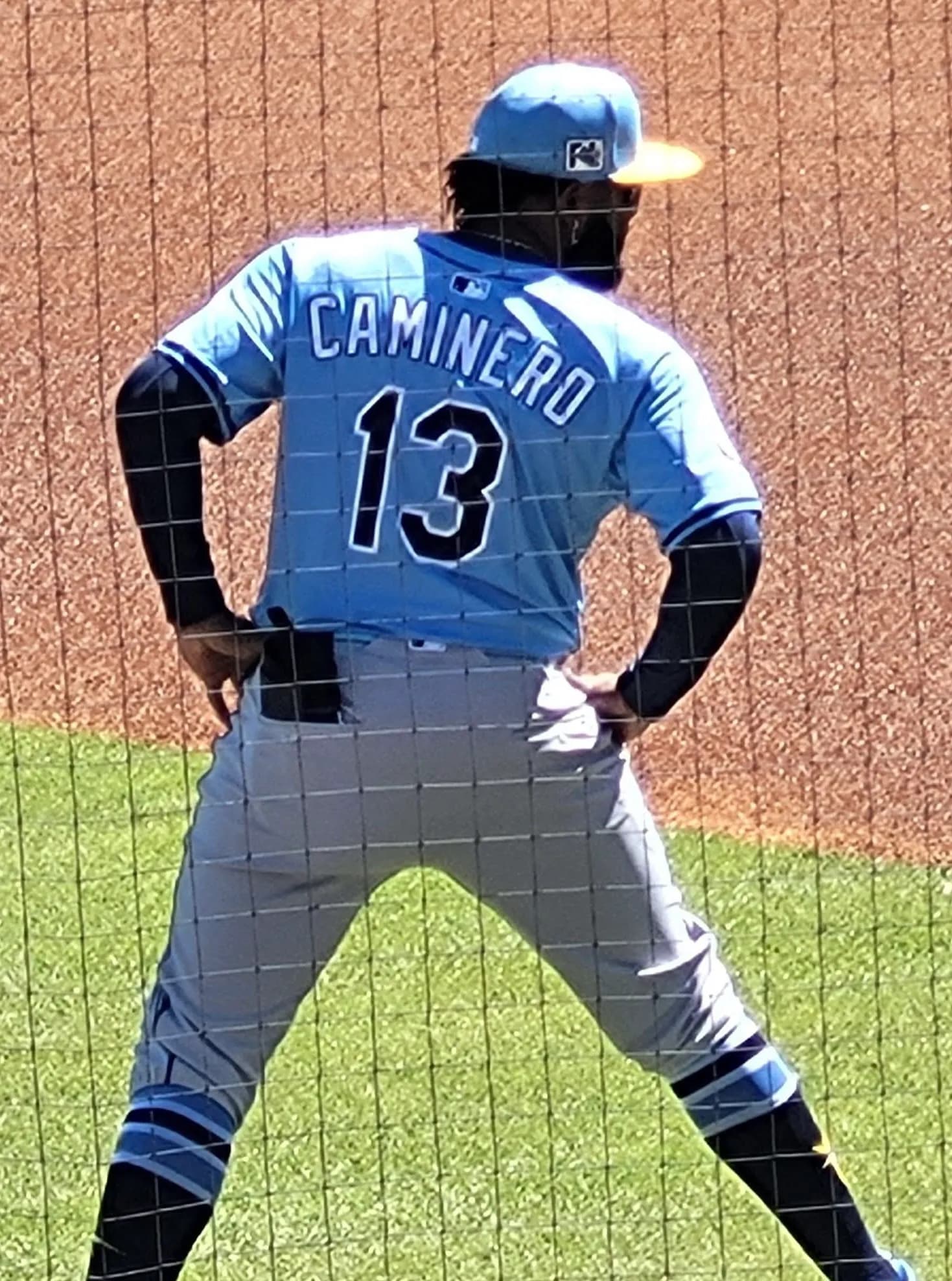 Tampa Bay Rays third baseman Junior Caminero in a 2025 file photograph.