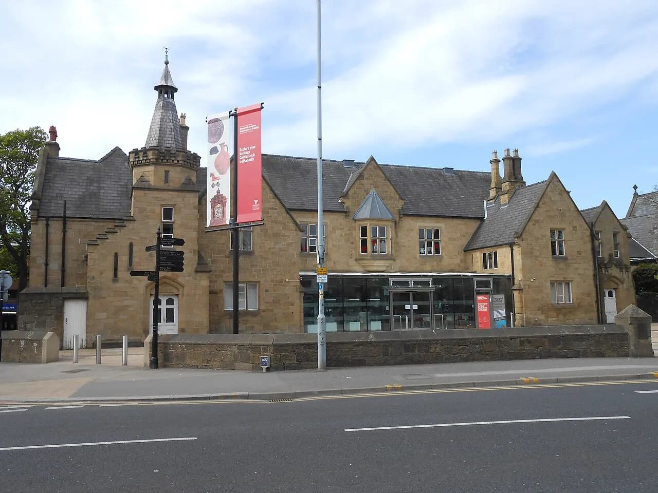 Exterior of the Wrexham Museum and Archives building in Wrexham, Wales