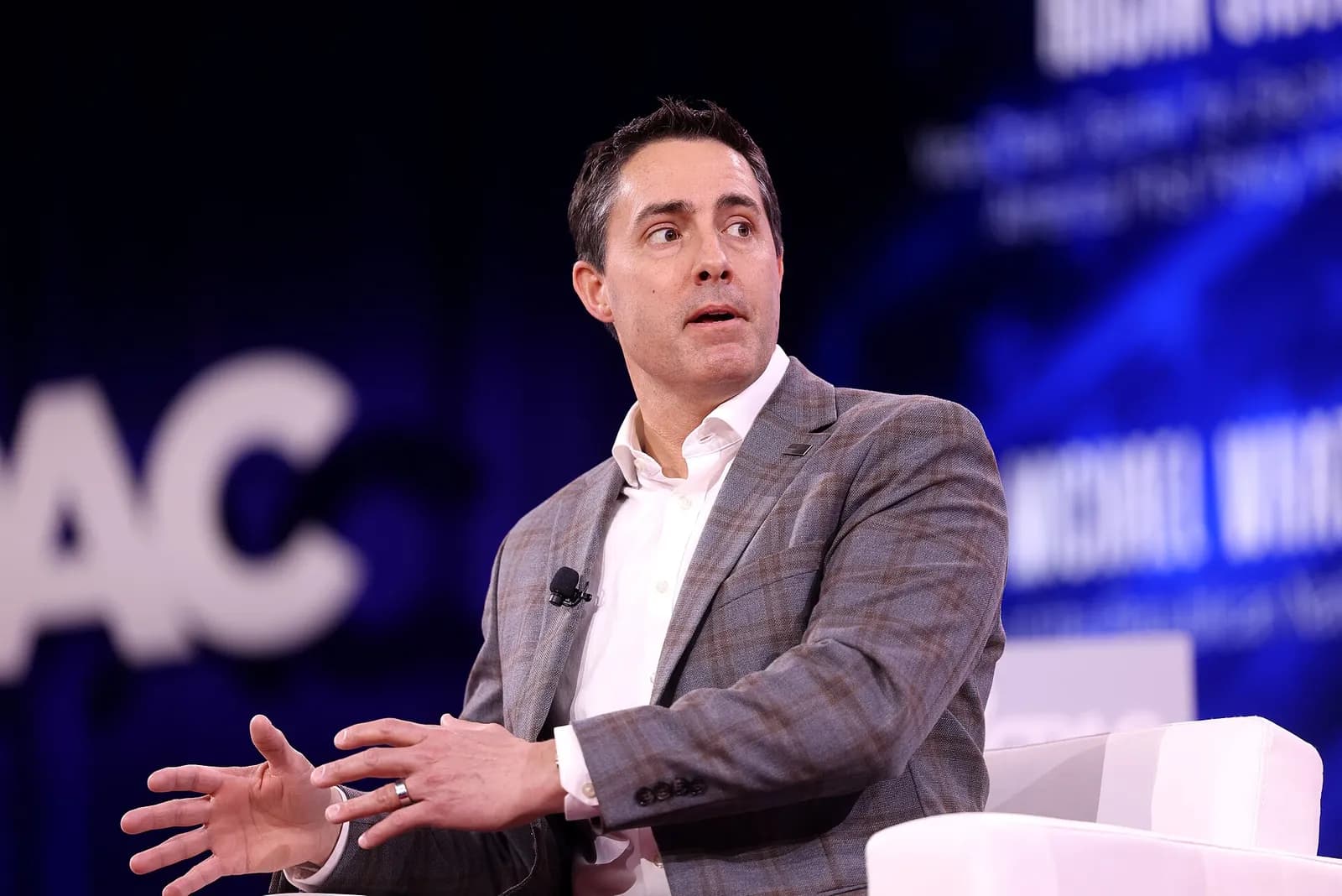 Ohio Secretary of State Frank LaRose speaking at CPAC in 2025.