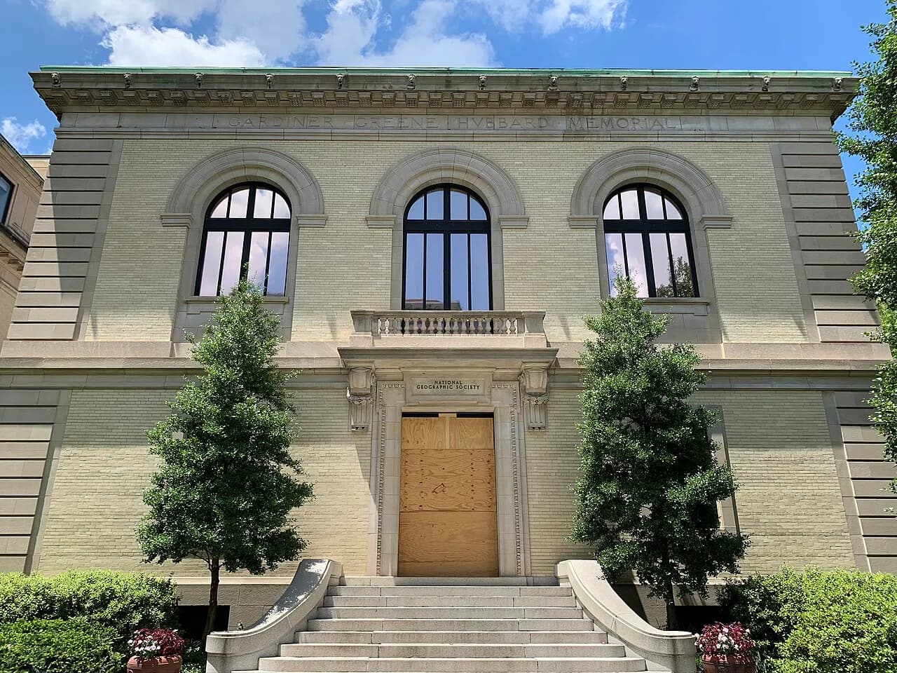 Exterior of a National Geographic Society building in Washington, D.C.