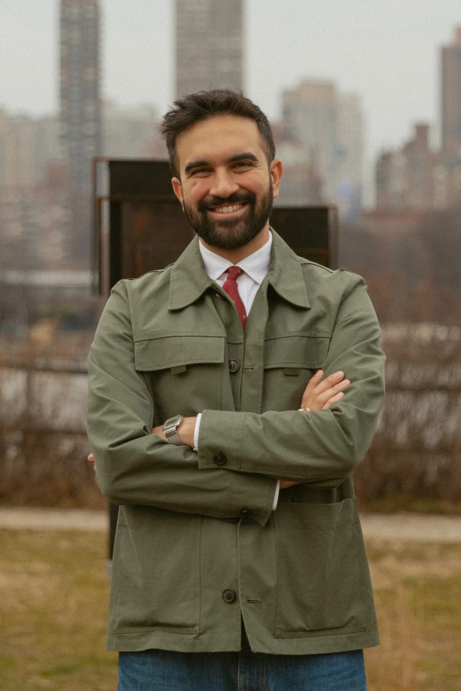 Zohran Mamdani photographed in New York State Assembly District 36.