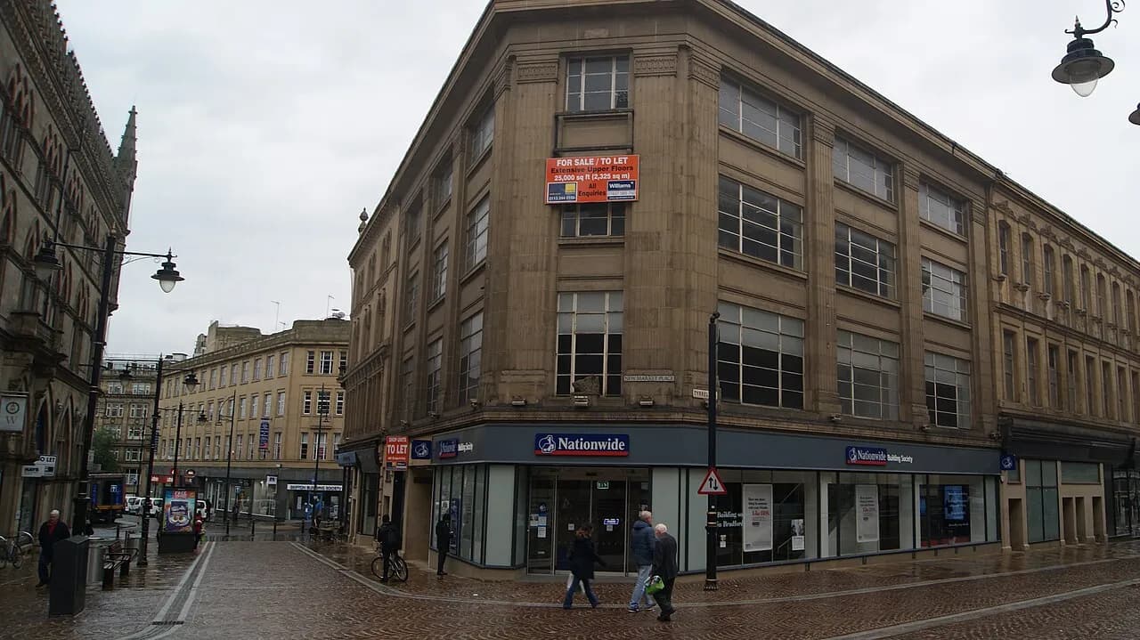 Nationwide Building Society branch on Tyrrel Street in Bradford, photographed in 2019