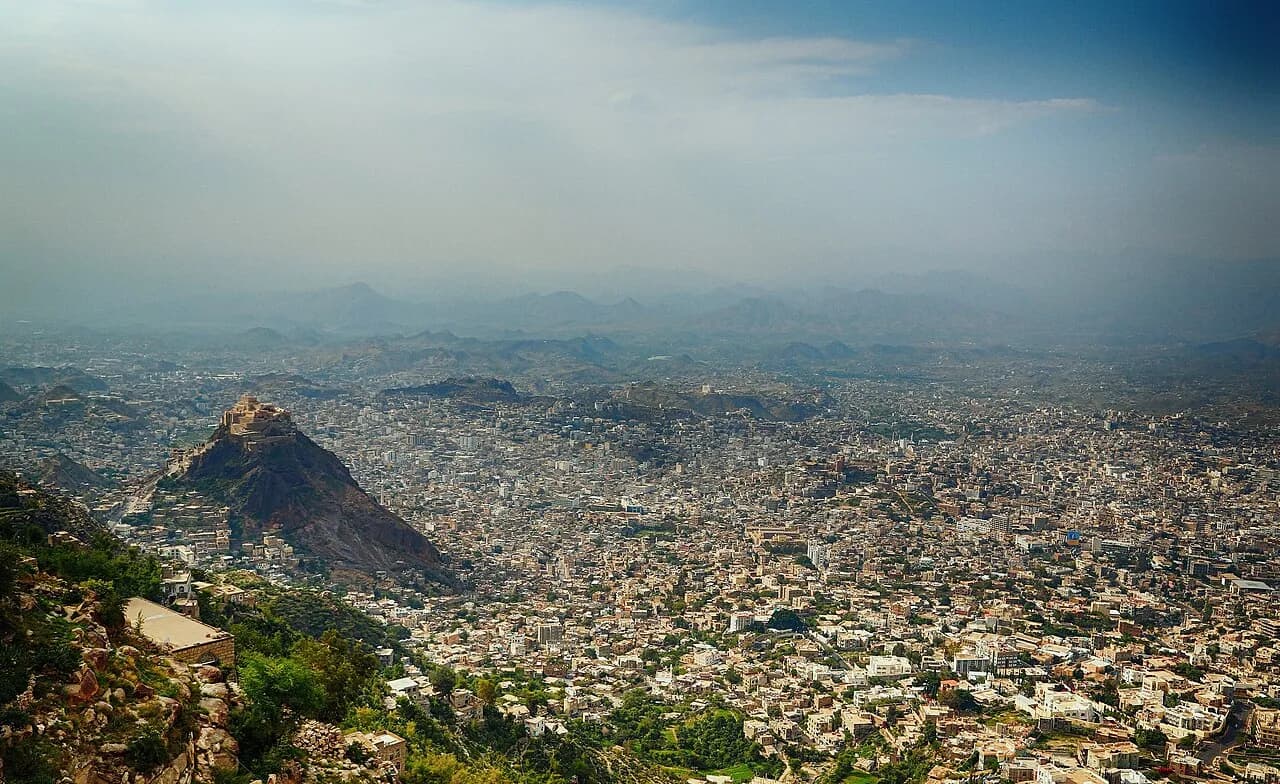 View of Taiz, Yemen, photographed in 2014