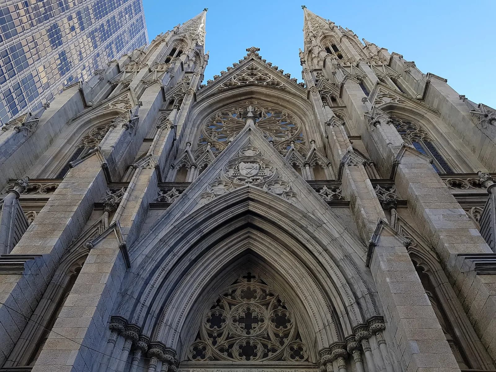 Exterior façade of St. Patrick's Cathedral in Manhattan, New York City.