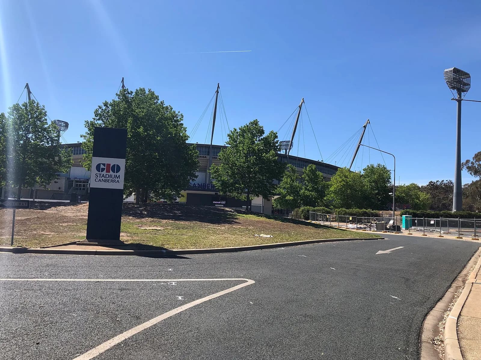 Exterior of GIO Stadium Canberra near the main gate.