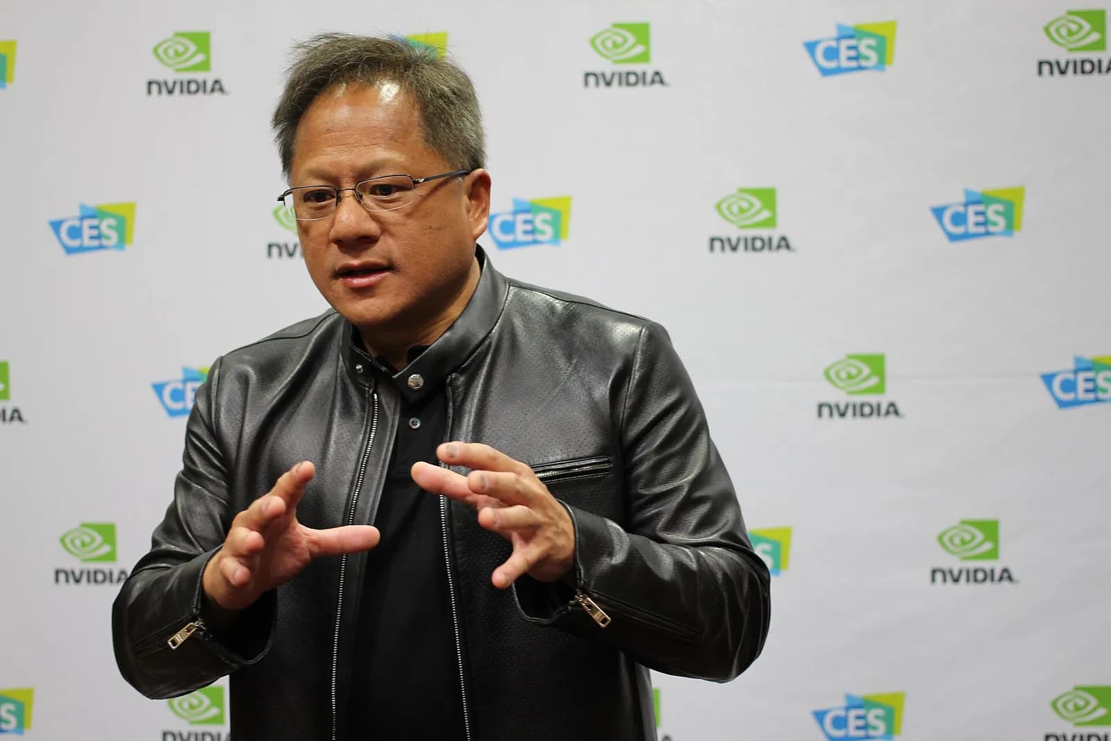 Nvidia CEO Jensen Huang gesturing