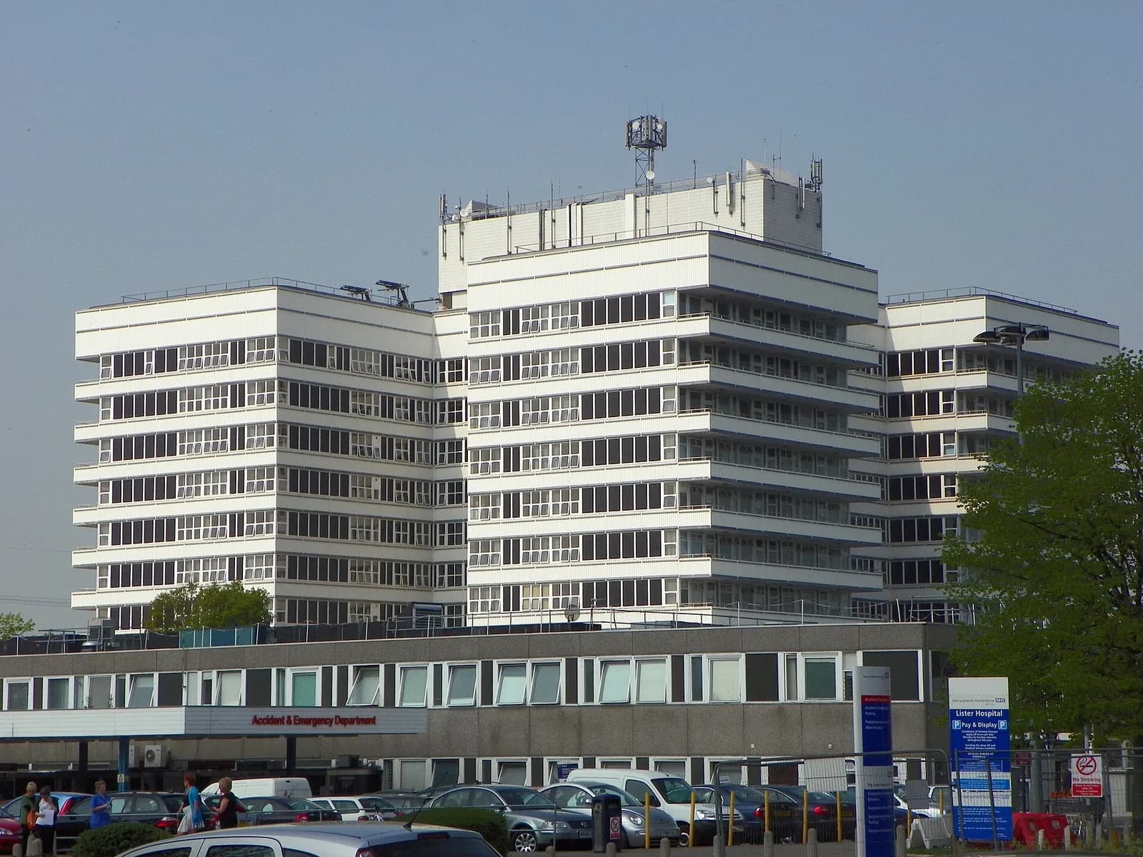 Exterior of Lister Hospital in Stevenage, Hertfordshire.
