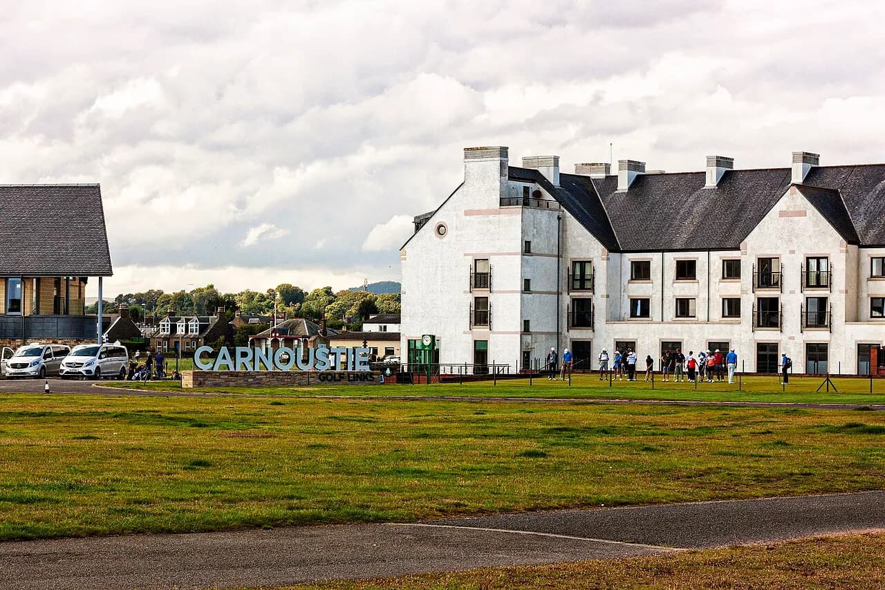View of Carnoustie Golf Links in Scotland