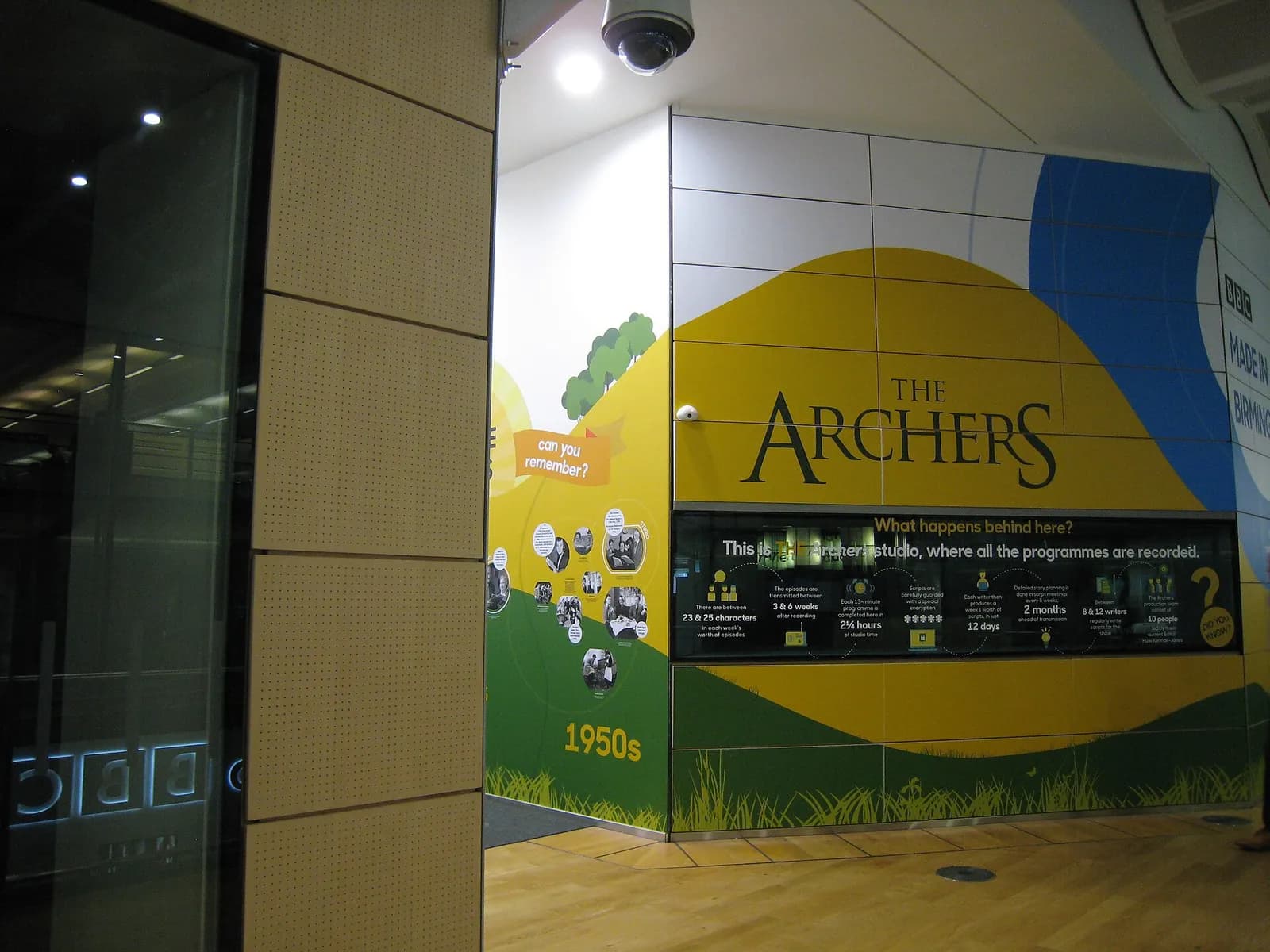 A wall display about The Archers at the BBC Visitors’ Centre in The Mailbox, Birmingham.