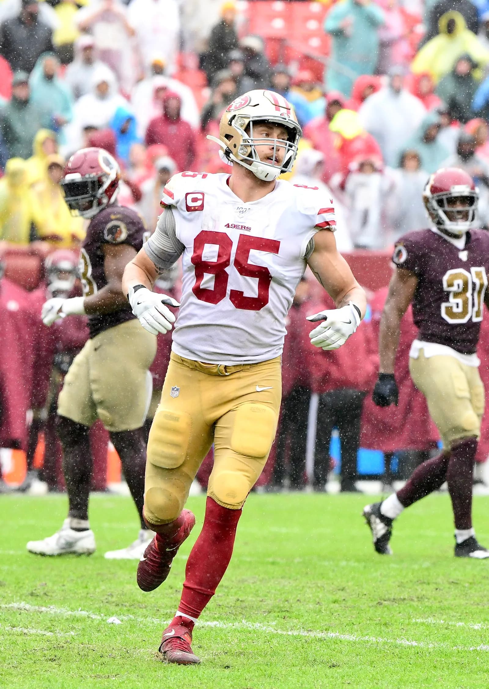 San Francisco 49ers tight end George Kittle during a 2019 game against Washington.