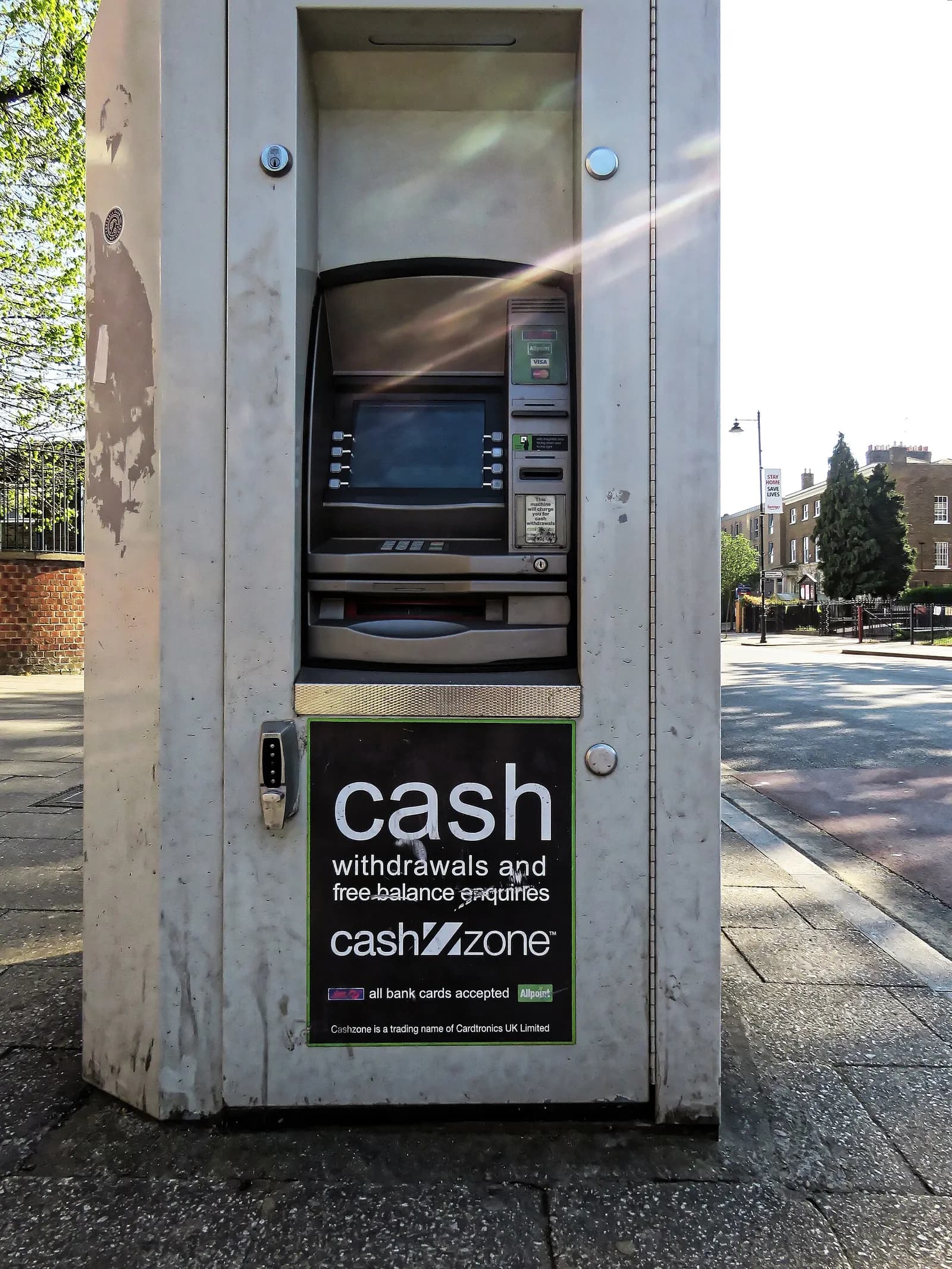 An ATM on High Road in Tottenham, London, during the Covid-19 pandemic.