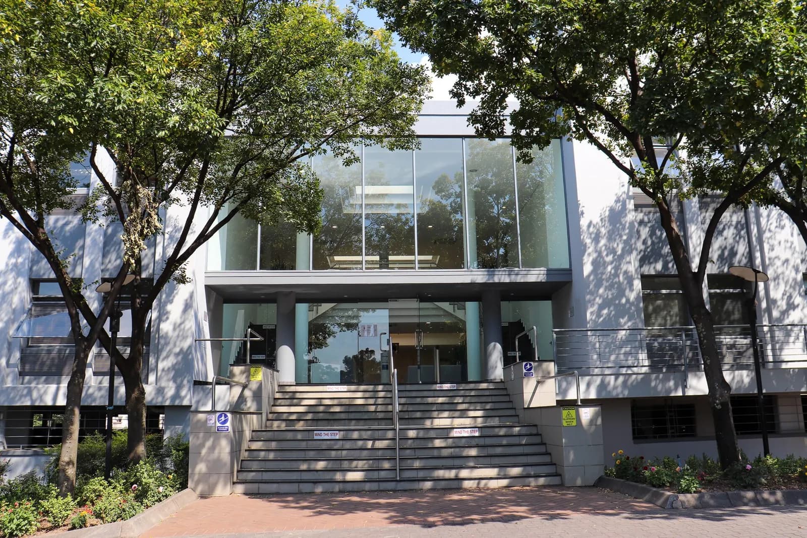 Campus buildings at the South African College of Applied Psychology in Sandton, Johannesburg.