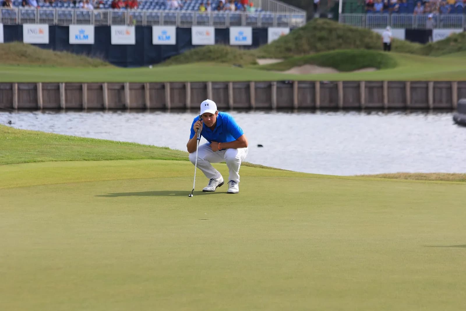 A golfer plays at the KLM Open in 2016.