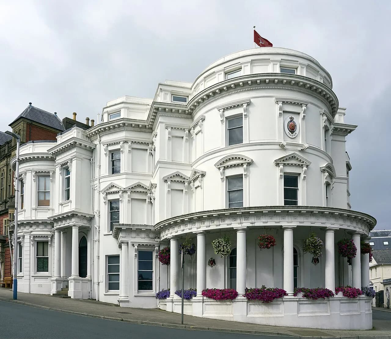 Exterior of the Tynwald legislative building in Douglas, Isle of Man
