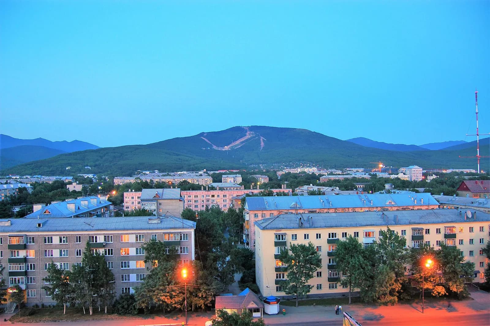Peak Chekhova seen from near Yuzhno-Sakhalinsk