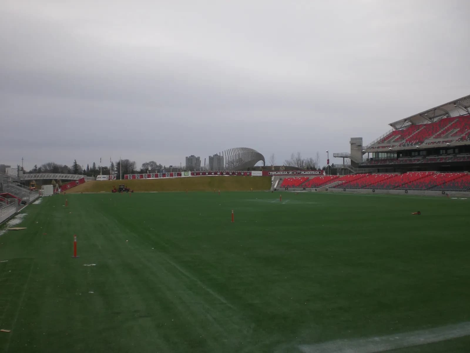 TD Place stadium in Ottawa, viewed from the field