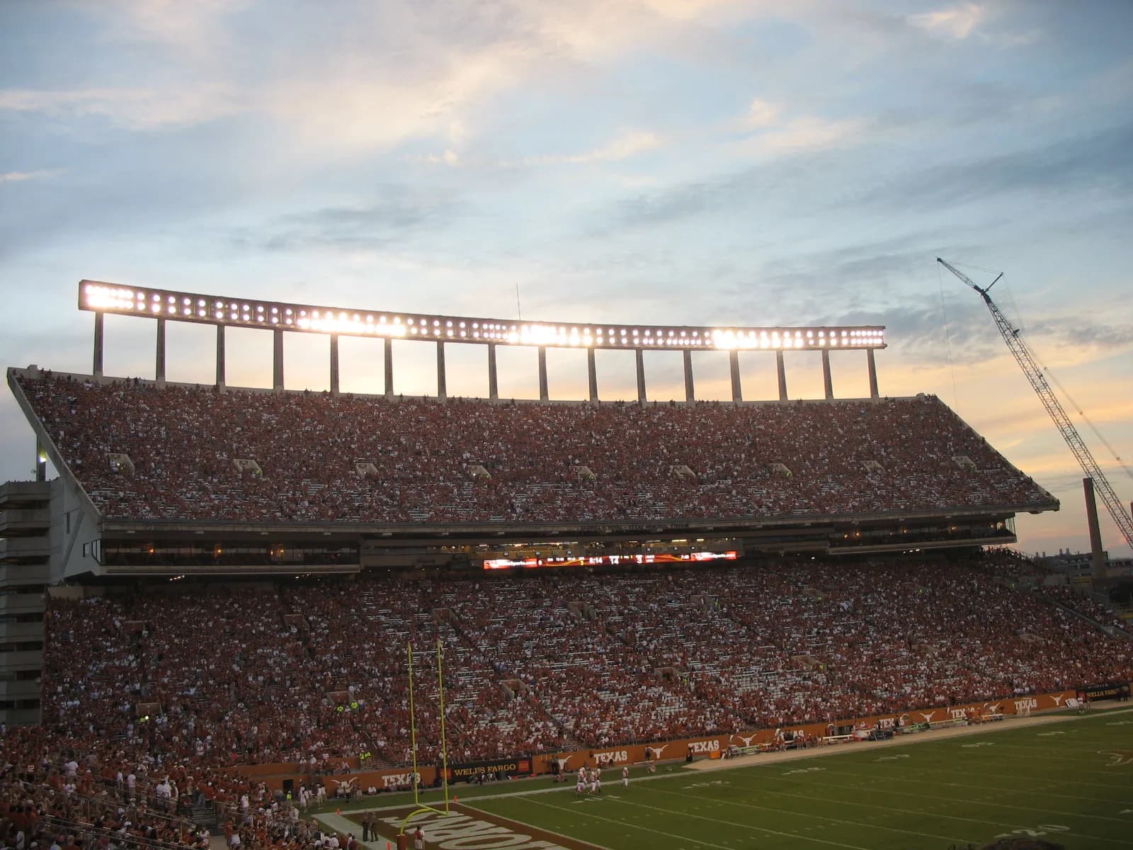 West side deck of Darrell K. Royal–Texas Memorial Stadium during a Texas football game.