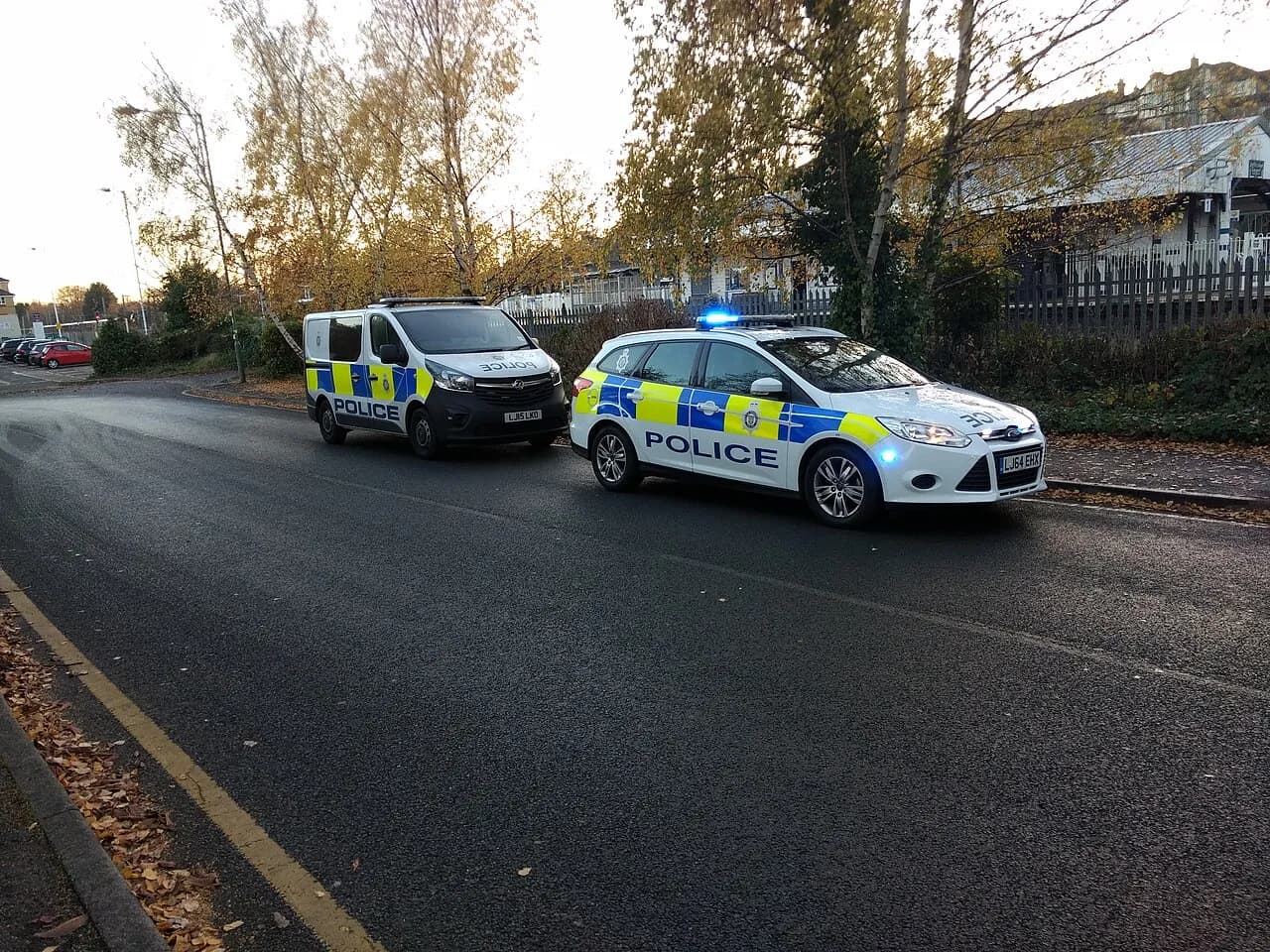 British Transport Police vehicle at New Barnet railway station in London