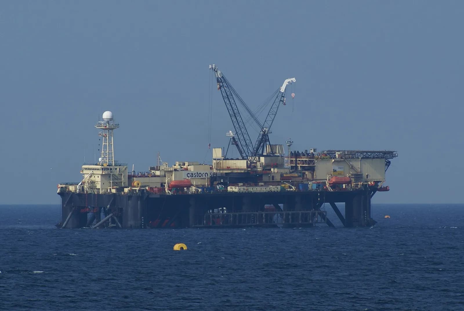 The Castoro Sei semi-submersible laying pipe in the Baltic Sea.