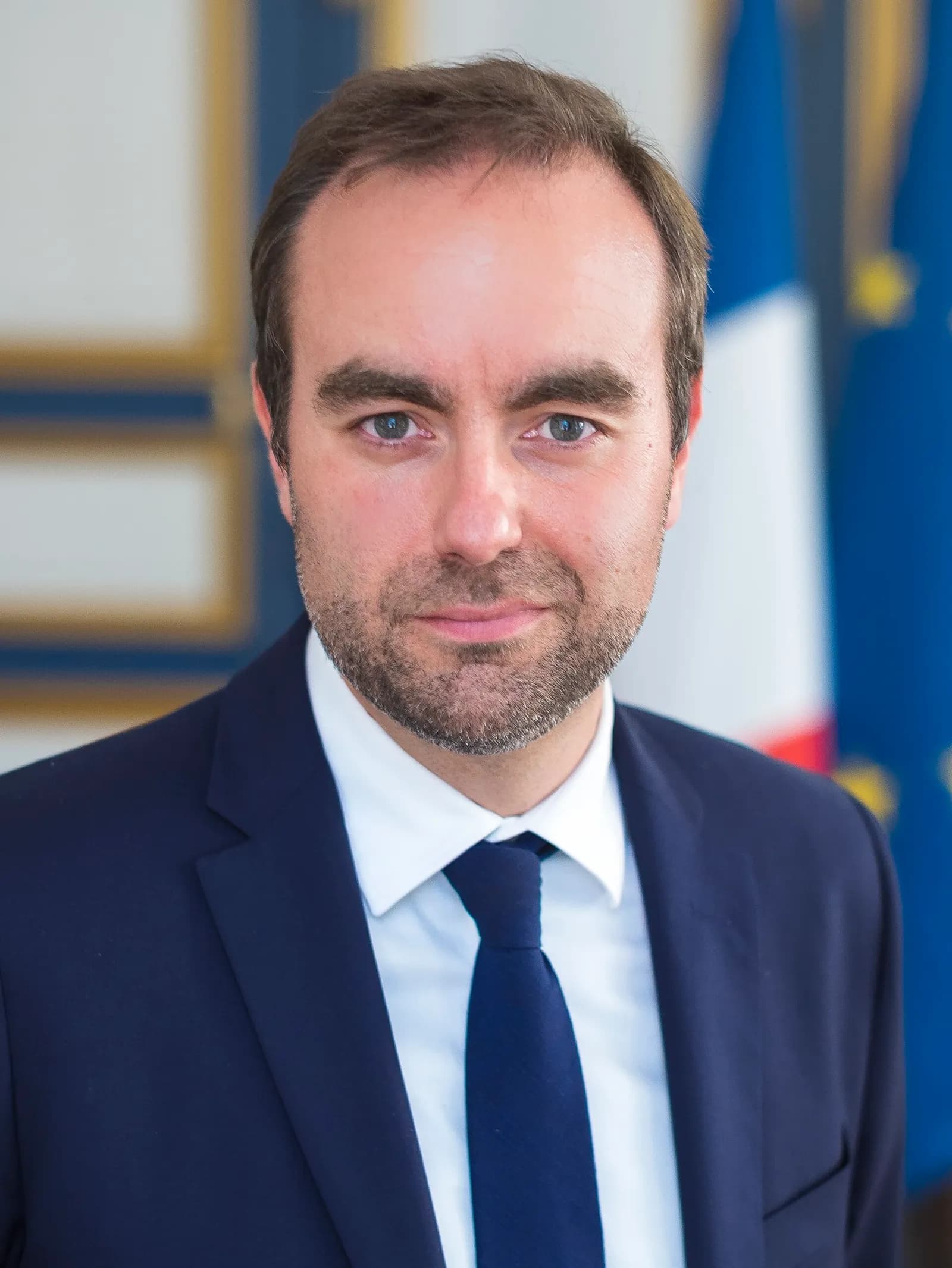 Portrait of Sébastien Lecornu photographed in 2020