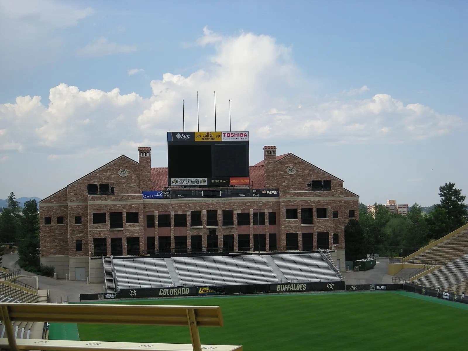 Interior view of Folsom Field stadium in Boulder, Colorado.