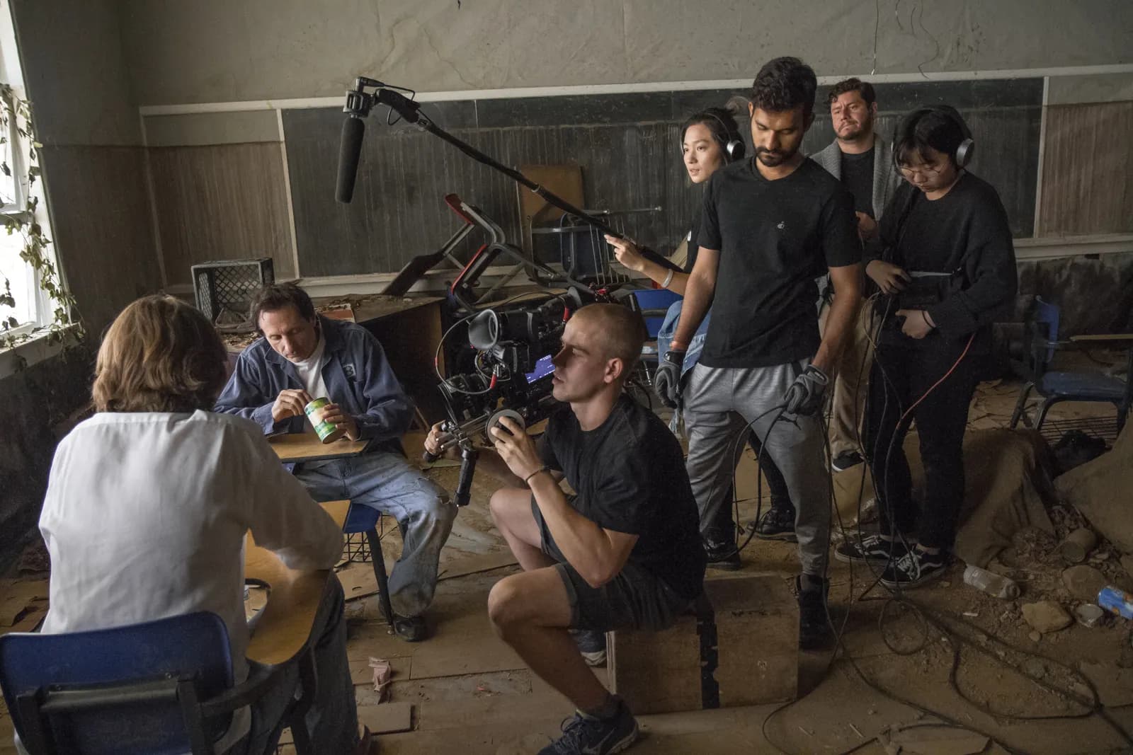 AFI Conservatory fellows film on the AFI campus.