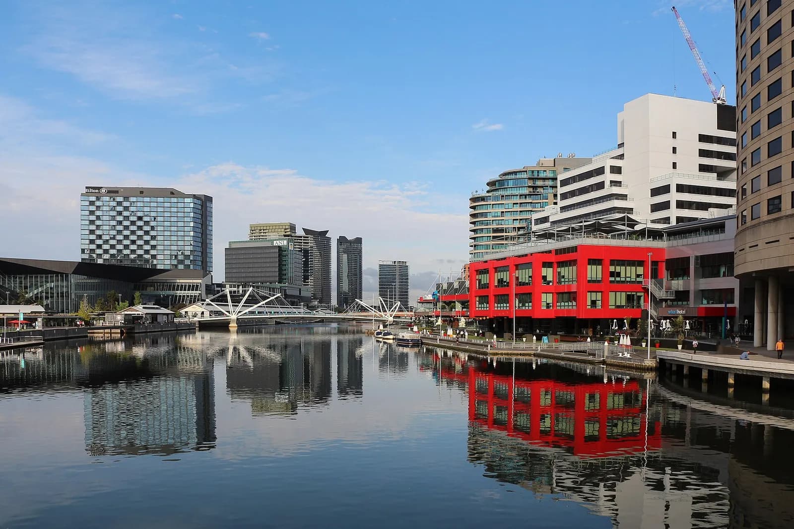The Yarra River beside the Melbourne city waterfront.