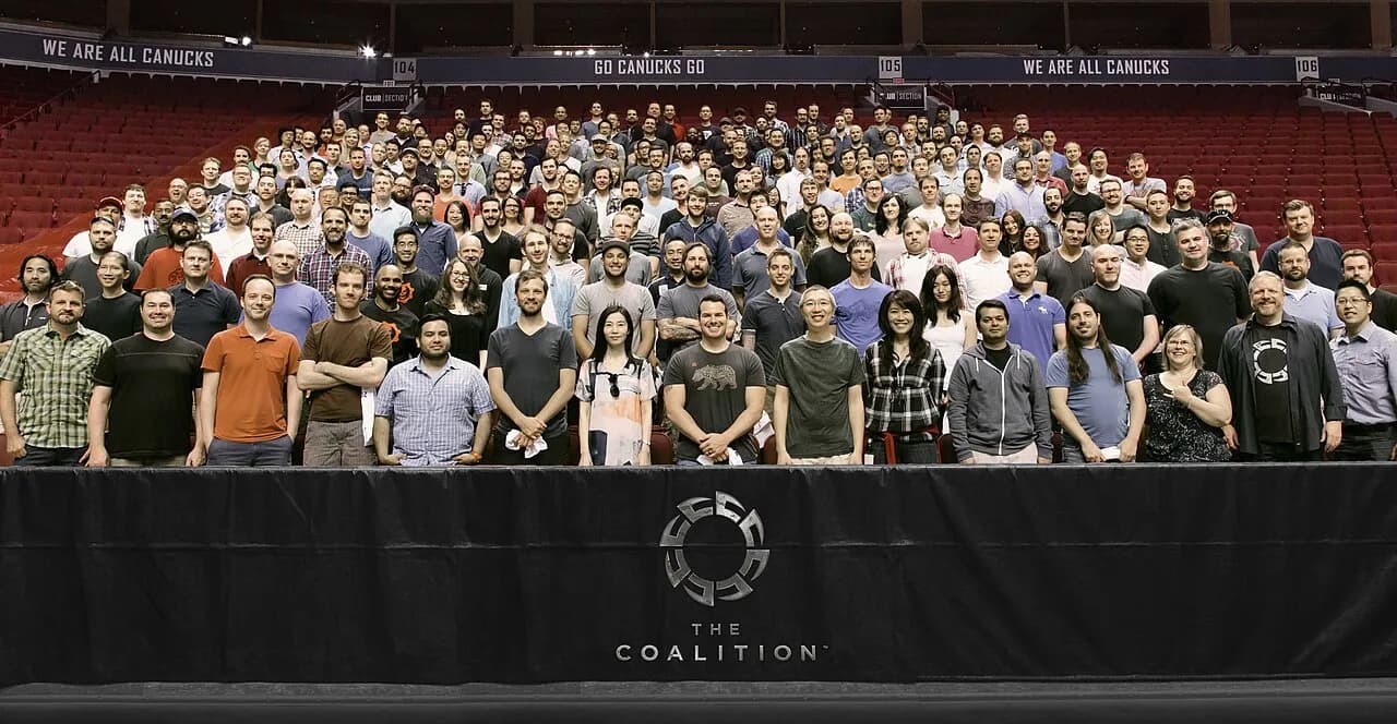 Composite photograph of The Coalition game development studio in 2015