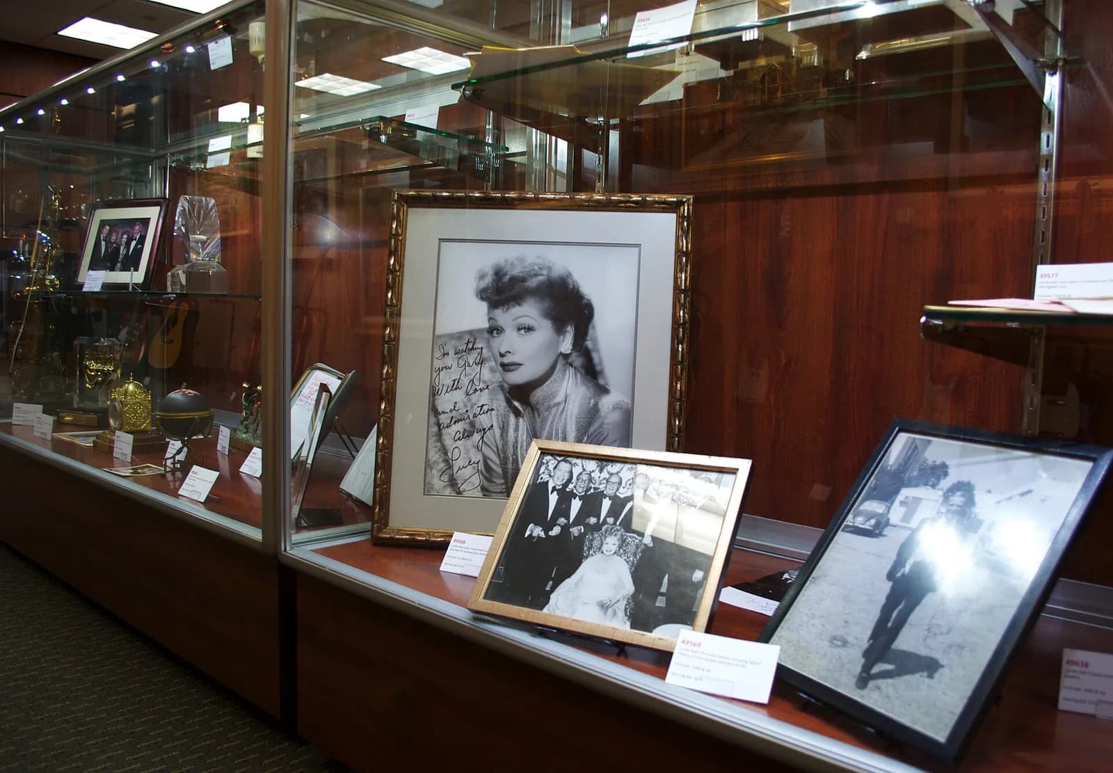 Interior display case at Heritage Auction Galleries in Dallas, Texas.