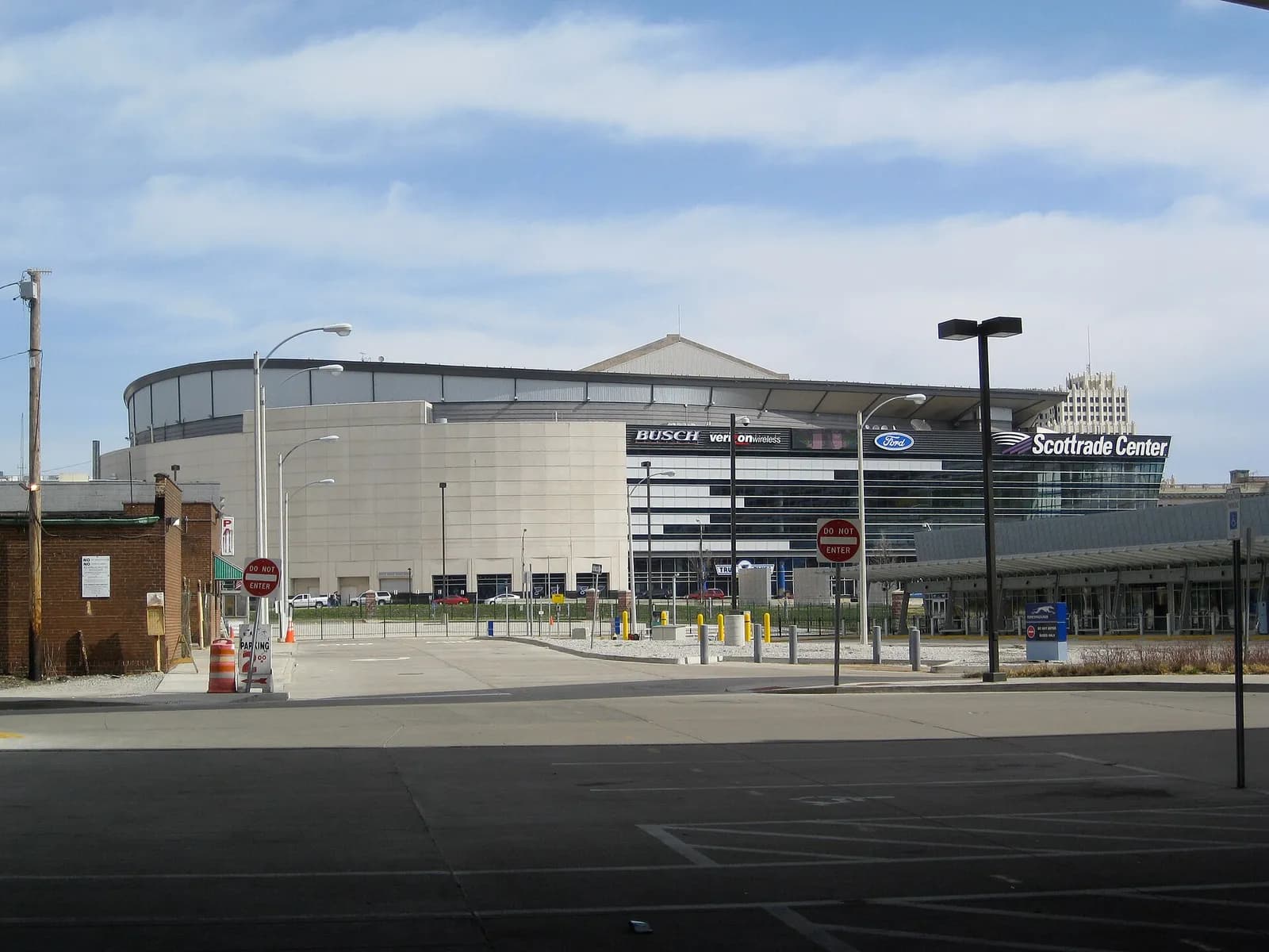 Exterior of Enterprise Center in St. Louis, home of the St. Louis Blues.