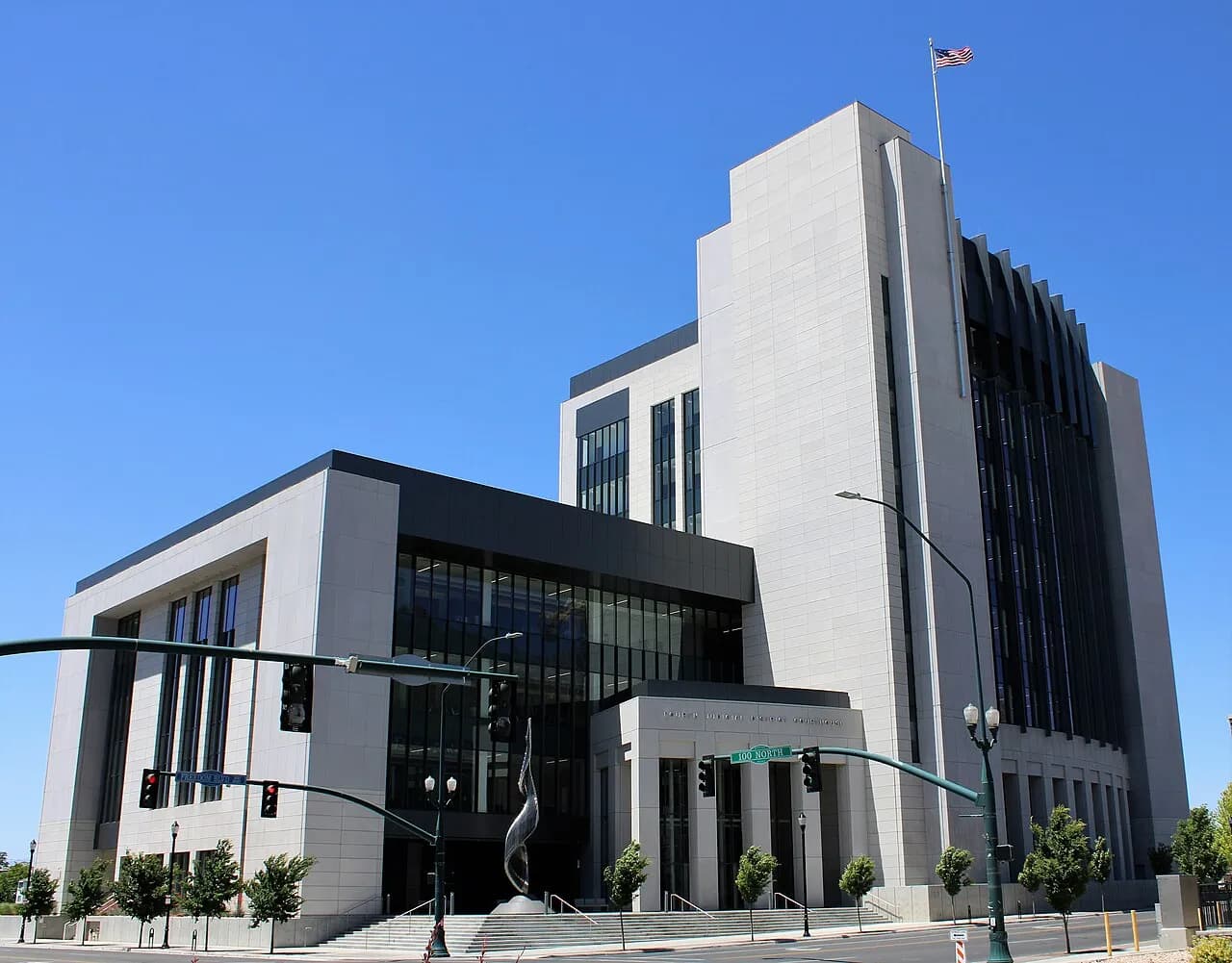 Exterior of the Fourth Judicial District Courthouse in downtown Provo, Utah